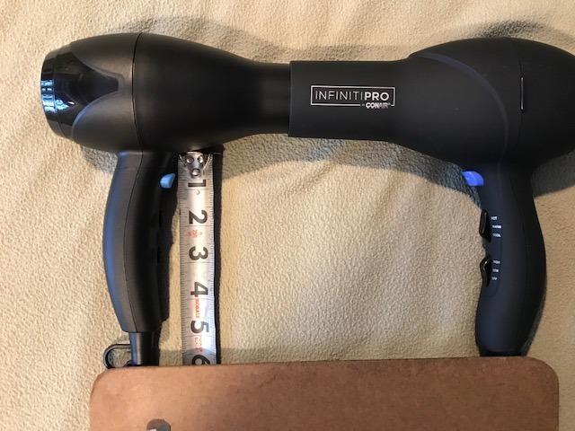 INFINITI PRO CONAIR Travel Hair Dryer, 1600W Mighty Mini Compact Blow Dryer with Concentrator Attachment, Lightweight Professional AC Motor for Fast Drying, 3 Heat & 2 Speed Settings, Black customer photo 1