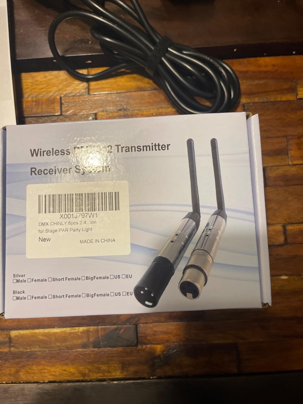 DMX Wireless, CHINLY 8pcs 2.4G DMX 512 1 Male Transmitter & 7 Female Receivers Short version for Stage PAR Party Light customer photo 1