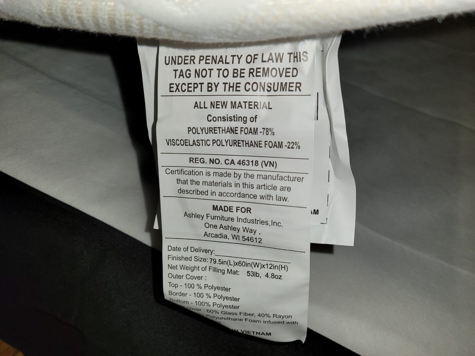 Signature Design by Ashley 12 Inch Memory Foam Queen Mattress in a Box | Stretch knit cover and 12-inch profile, CertiPUR-US foam designed for easy setup, Motion isolation, Chime Series customer photo 2