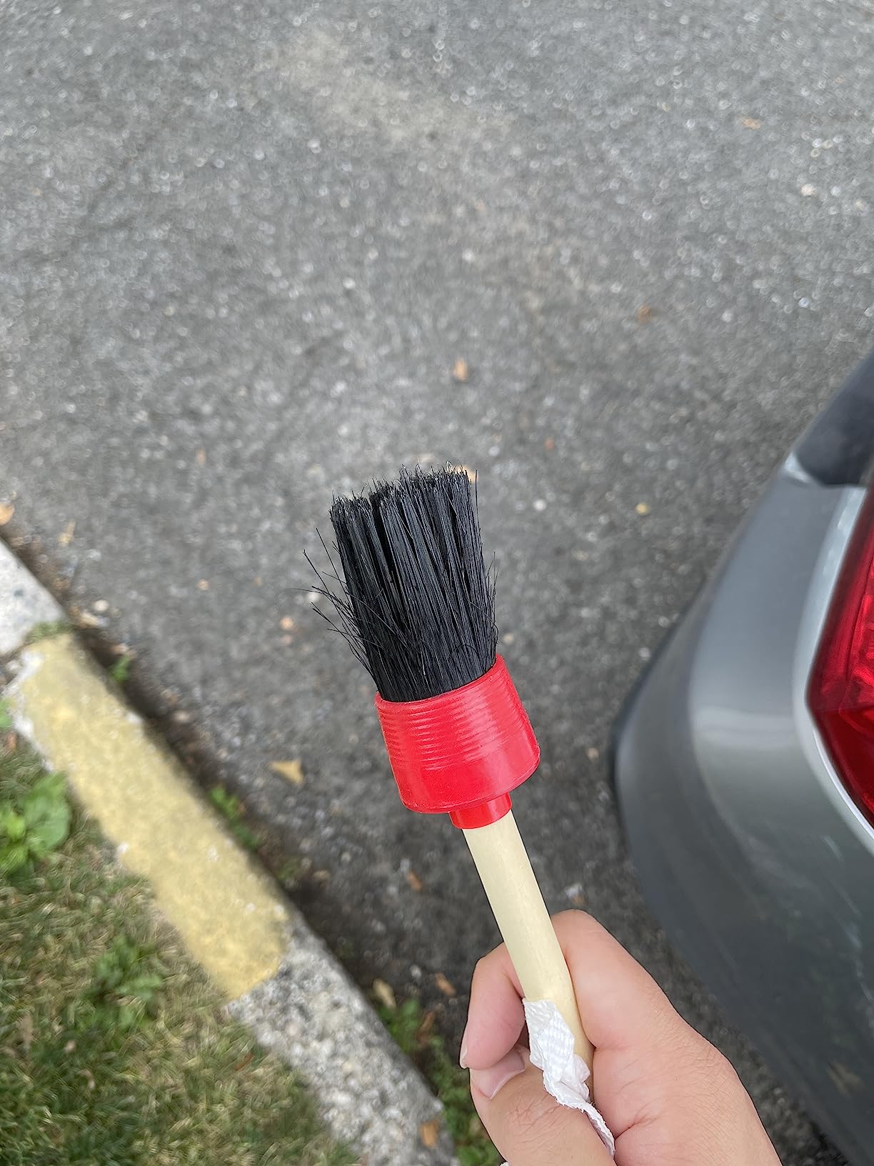 Nurkul 11Pcs Auto Detailing Set, Boar Hair Brushes, Steel Wire & A/C Brushes, Red, Soft Bristles, Wood Handles for Cleaning Interior, Exterior, Leather, 6 Sizes customer photo 1