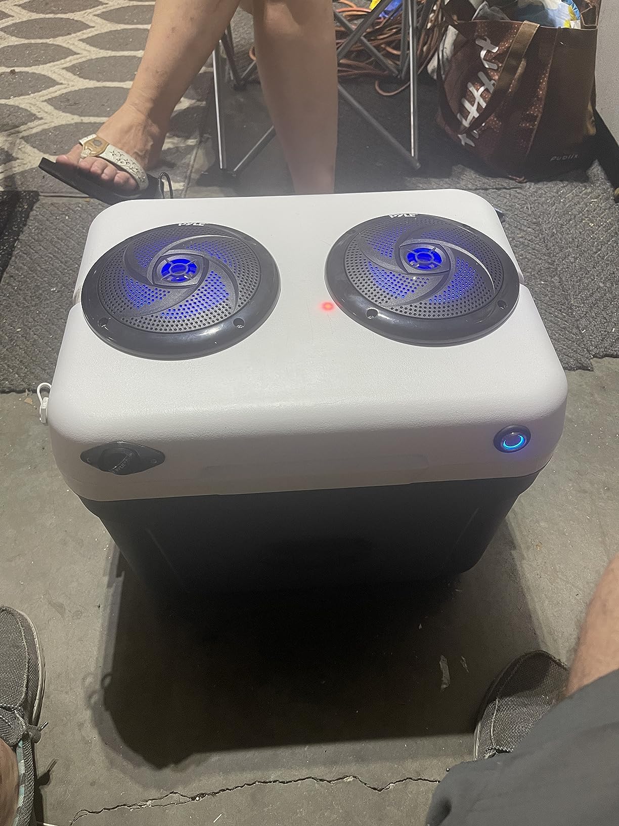 Pyle Marine Waterproof Speakers 6.5” - Low Profile Slim Style Wakeboard Tower and Weather Resistant Outdoor Audio Stereo Sound System with LED Lights and 240 Watt Power - 1 Pair in Black - PLMRS63BL customer photo 1