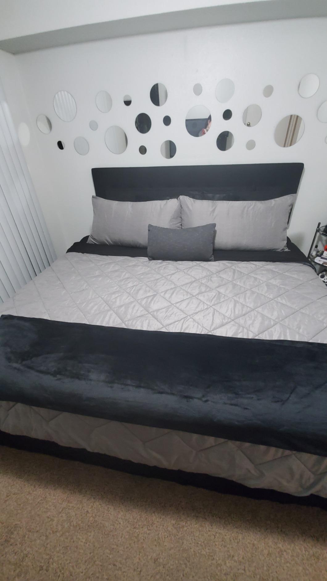 Flash Furniture Bedford Tufted Upholstered Full Size Headboard in Dark Gray Fabric customer photo 2