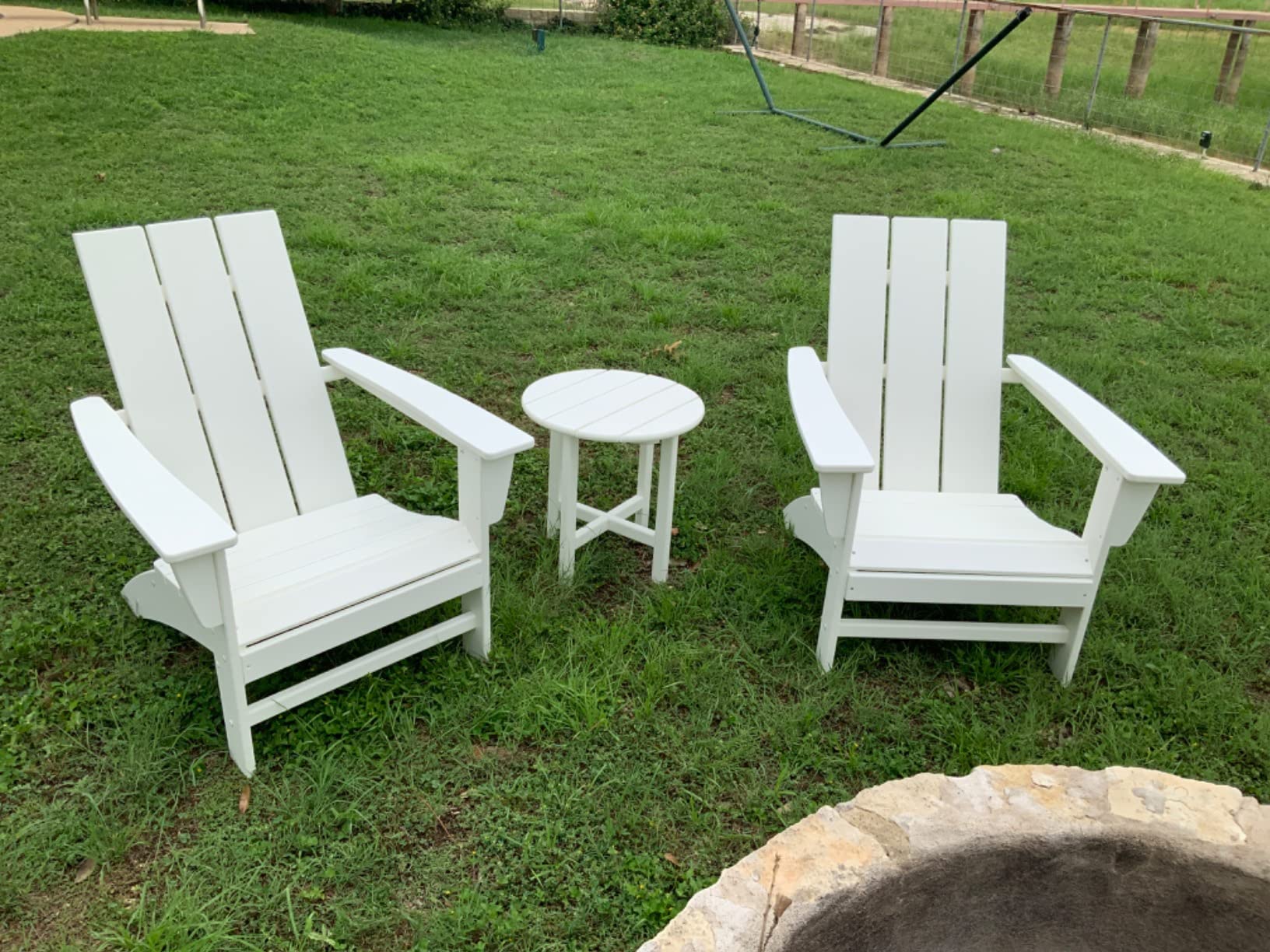 POLYWOOD Modern Adirondack Chair – All-Weather Outdoor Lawn Adirondack Chairs – HDPE, Fade-Resistant & Durable Outdoor Furniture – For Patio, Deck & Fire Pit Chairs – Black customer photo 1