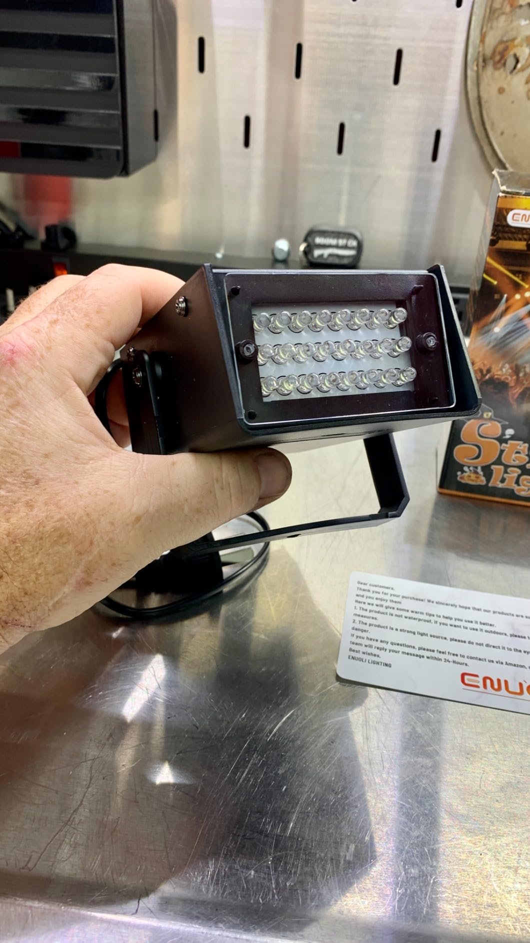 ENUOLI Mini LED Strobe Light White Color 24 Super Bright LED Party Light customer photo 2