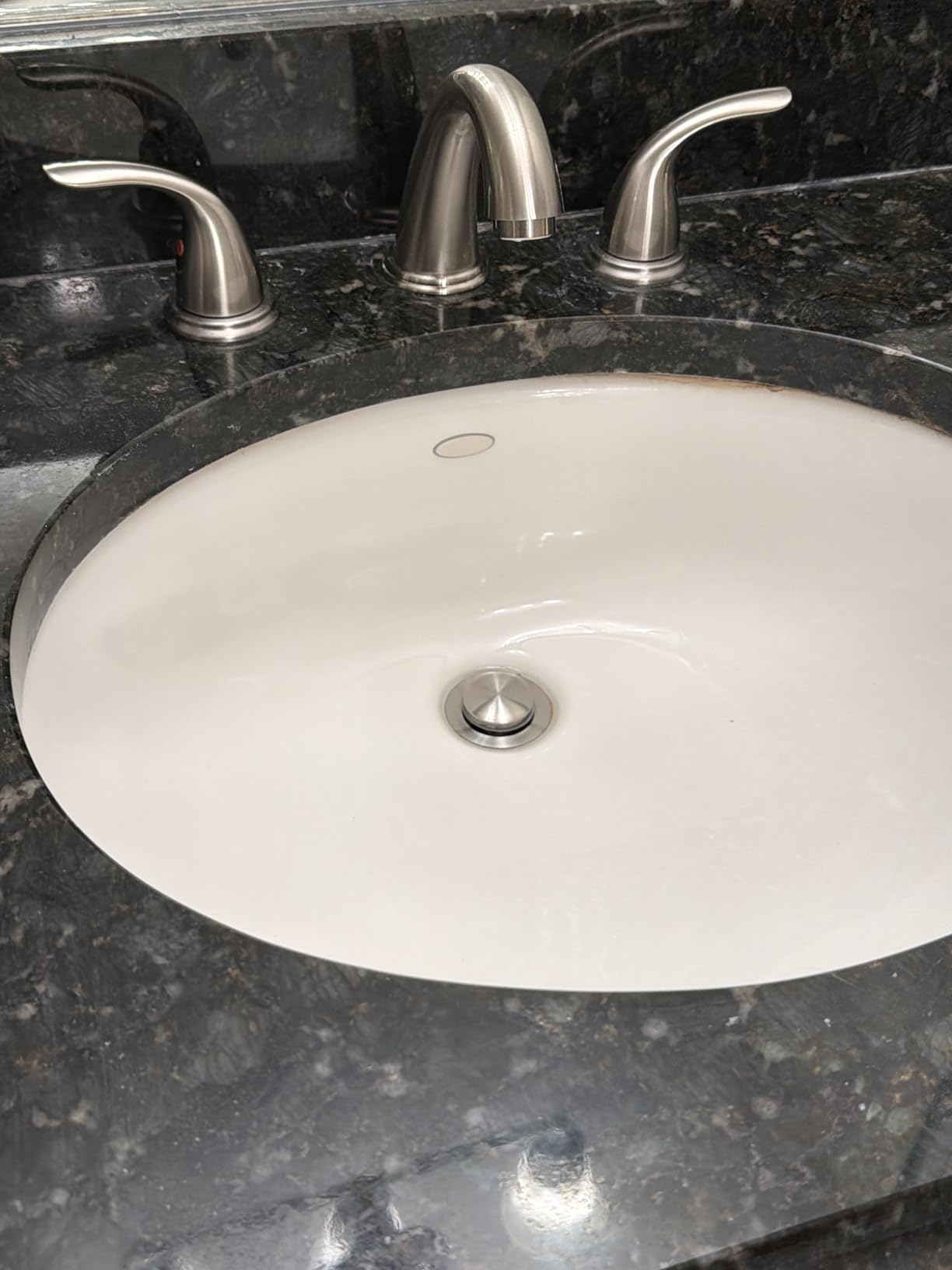 Phiestina 8 Inch 2 Handles 3 Holes Deck Mount Brushed Nickel Widespread Bathroom Faucet, with Stainless Steel Pop Up Drain, WF008-5-BN customer photo 2