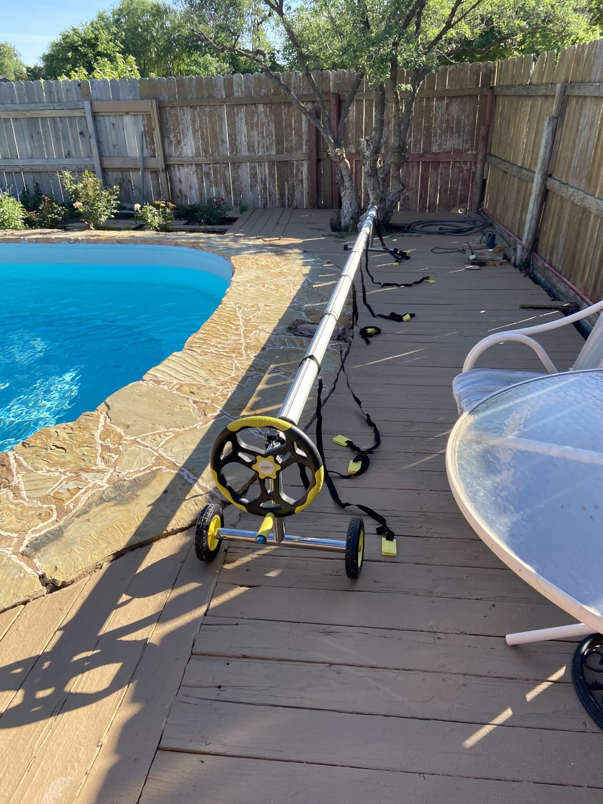 VINGLI 18FT Pool Cover Reel, Solar Cover Reel for Inground Swimming Pool customer photo 1