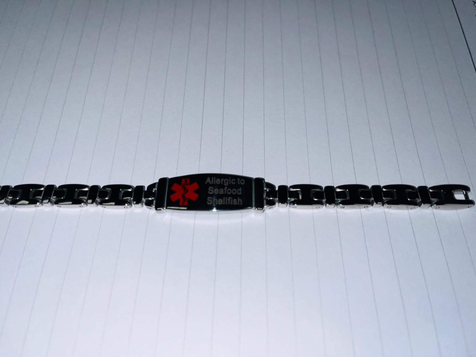Fashion Lady Stainless steel Medical Alert id Bracelets with Free Engraving customer photo 2