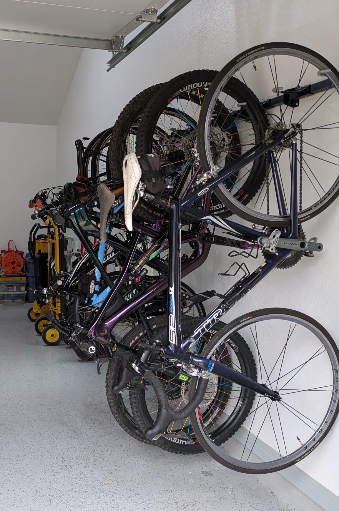 StoreYourBoard Bike Storage Rack – Heavy Duty Garage Bike Rack for 5 Bicycles, Space-Saving Vertical Bike Rack, Adjustable Wall Bike Mount for Garage Organizer, Bicycle Hanger, Holds 300 lbs customer photo 1