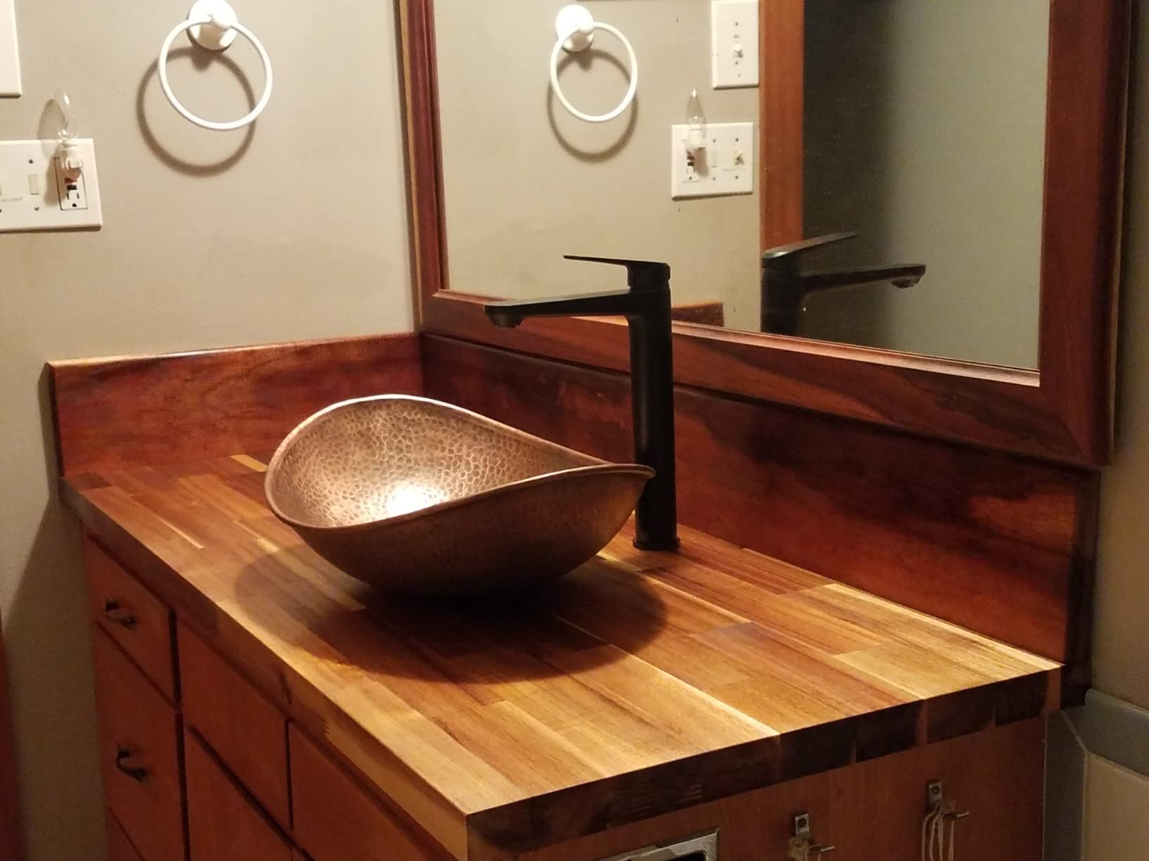 Monarch Abode Bathroom Sink – 19-Inch Harbor Vessel Bathrooms Countertop Sink, Bathroom Vessel Sinks, Above Counter Hand Hammered Pure Copper Bath Sinks for Restroom Vanity or Powder Room customer photo 2