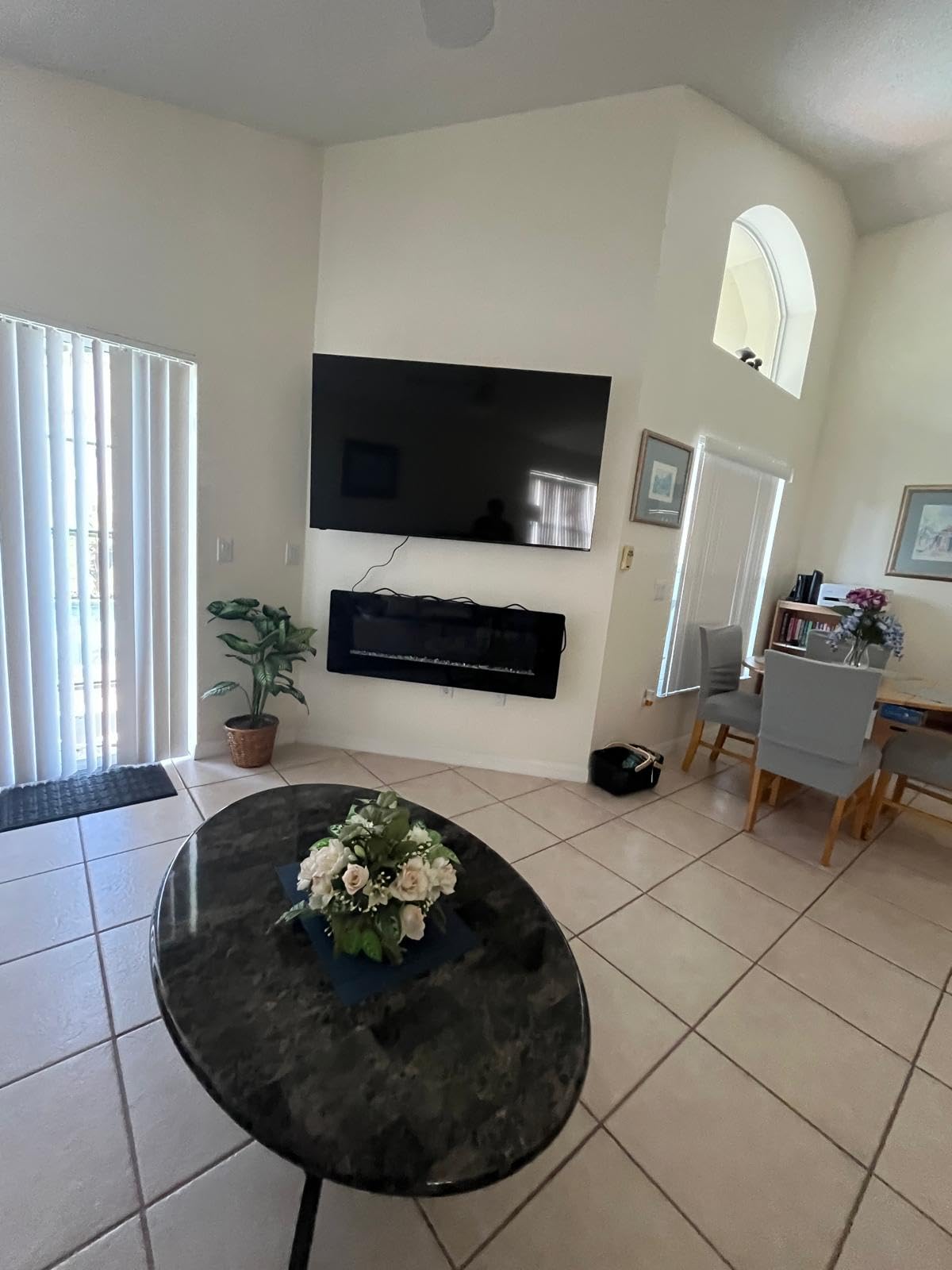 60 inch Electric Fireplace Recessed and Wall Mounted Insert customer photo 1