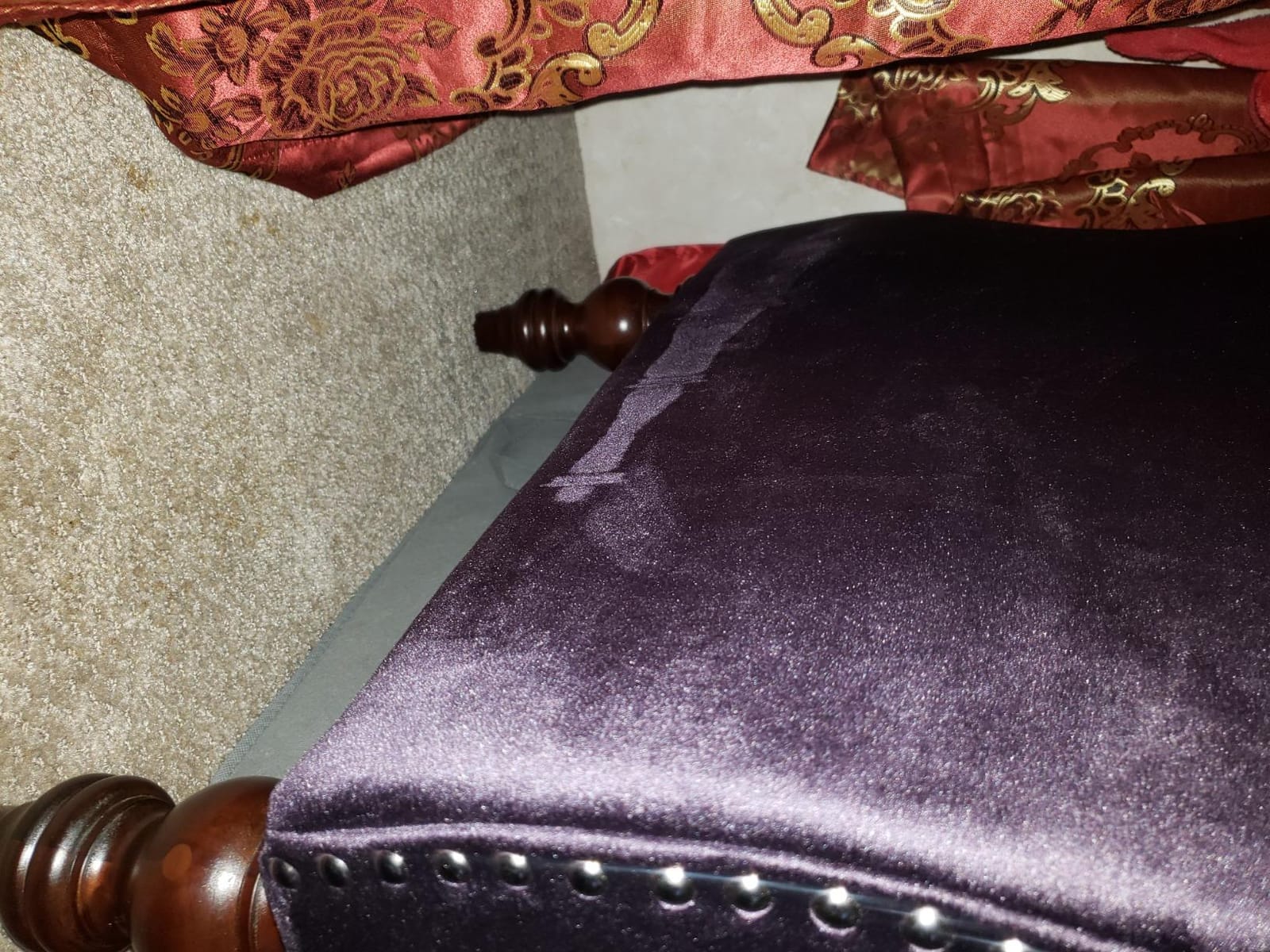 Christopher Knight Home Karen Traditional Chesterfield Loveseat Sofa, BlackBerry and Dark Brown, 61.75 x 33.75 x 27.75 customer photo 1