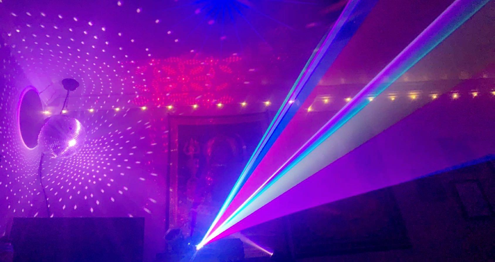 Professional RGB Laser Party Lights,Sound Activated DJ Disco Light,DMX512 Remote Control Scanner Beam Effect Lazer Projector Lighting for Show KTV Bar Club School Dances Corporate Event Mobile DJs customer photo 2