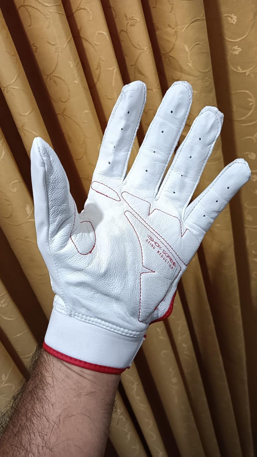 Franklin Sports MLB Baseball Batting Gloves - Shok-Sorb X Batting Gloves for Baseball + Softball - Adult + Youth Padded Non-Sting Batting Glove Pairs - Multiple Colors + Sizes customer photo 2