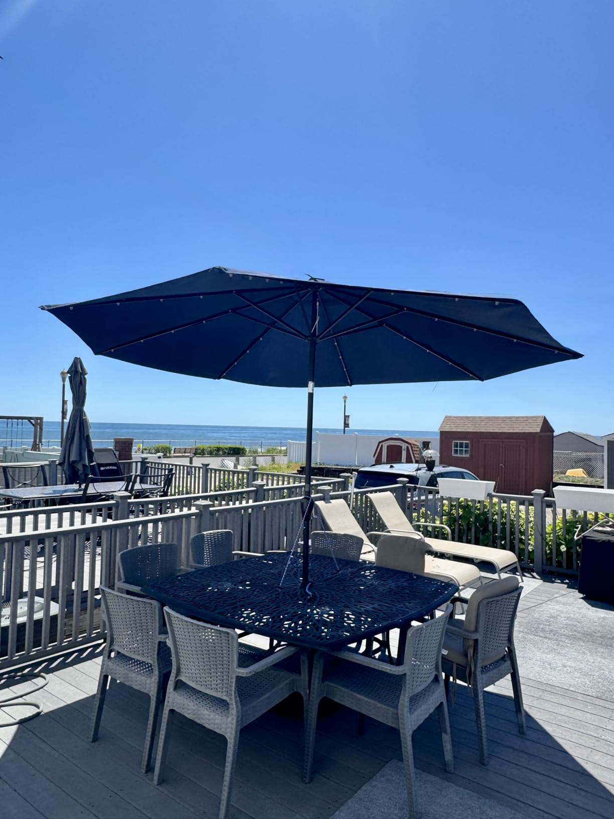 ABCCANOPY Solar Led Patio Umbrella with 32 Lights 9FT(Turquoise) customer photo 2