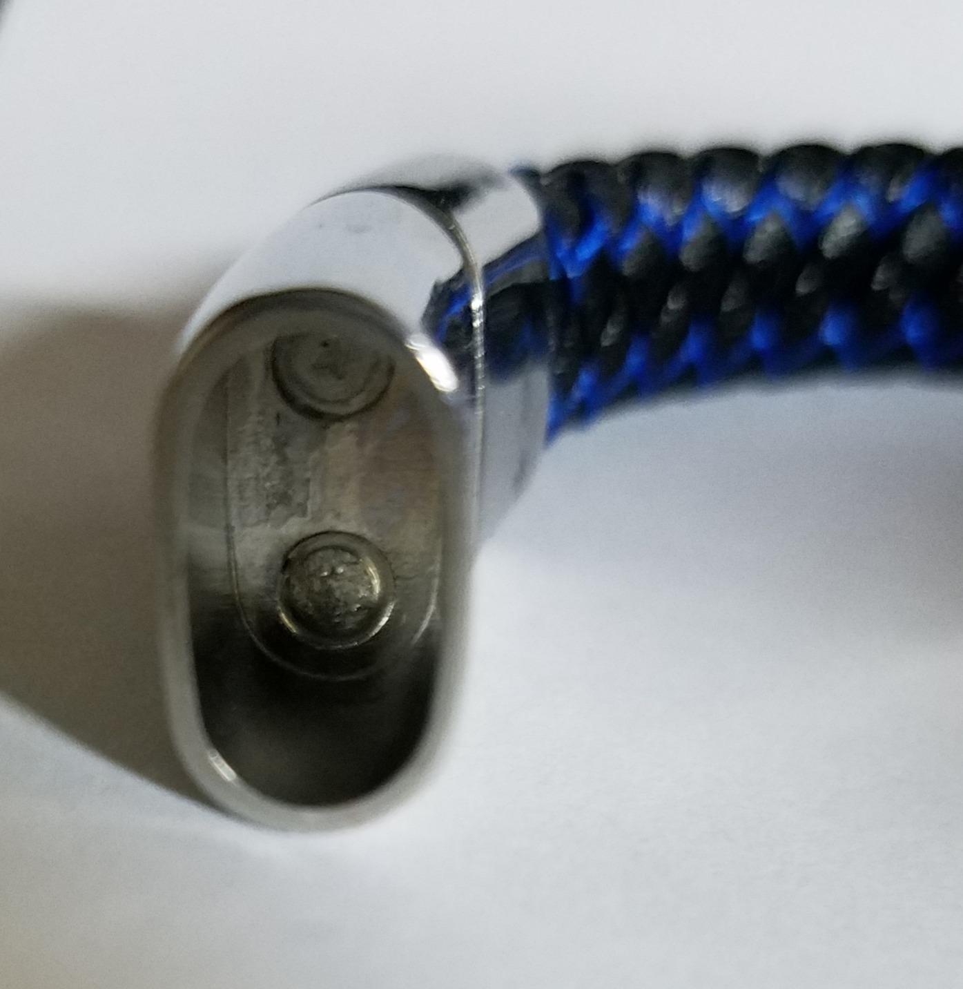 VNOX Blue Braided Leather Medical Symbol Caduceus with Magnetic Clasp Cuff Wristband Bracelet,6-8.3 Inches customer photo 1