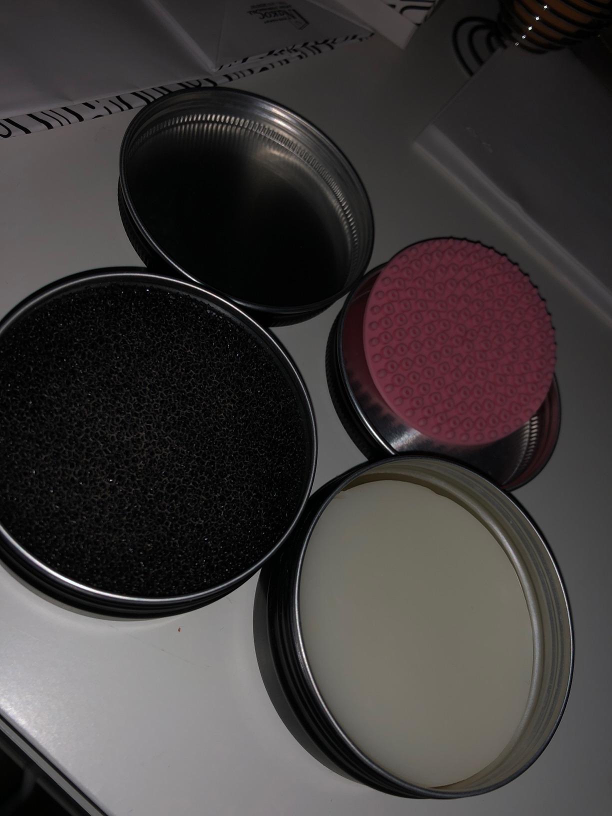 DUcare Makeup Brush Cleaner Makeup Brushes Solid Soap Cleanser with Color Removal Sponge Brush Cleaning Mat, Silicone Makeup Cleaning Cosmetic Cleaner Blenders Shampoo Removes Shadow Color customer photo 2