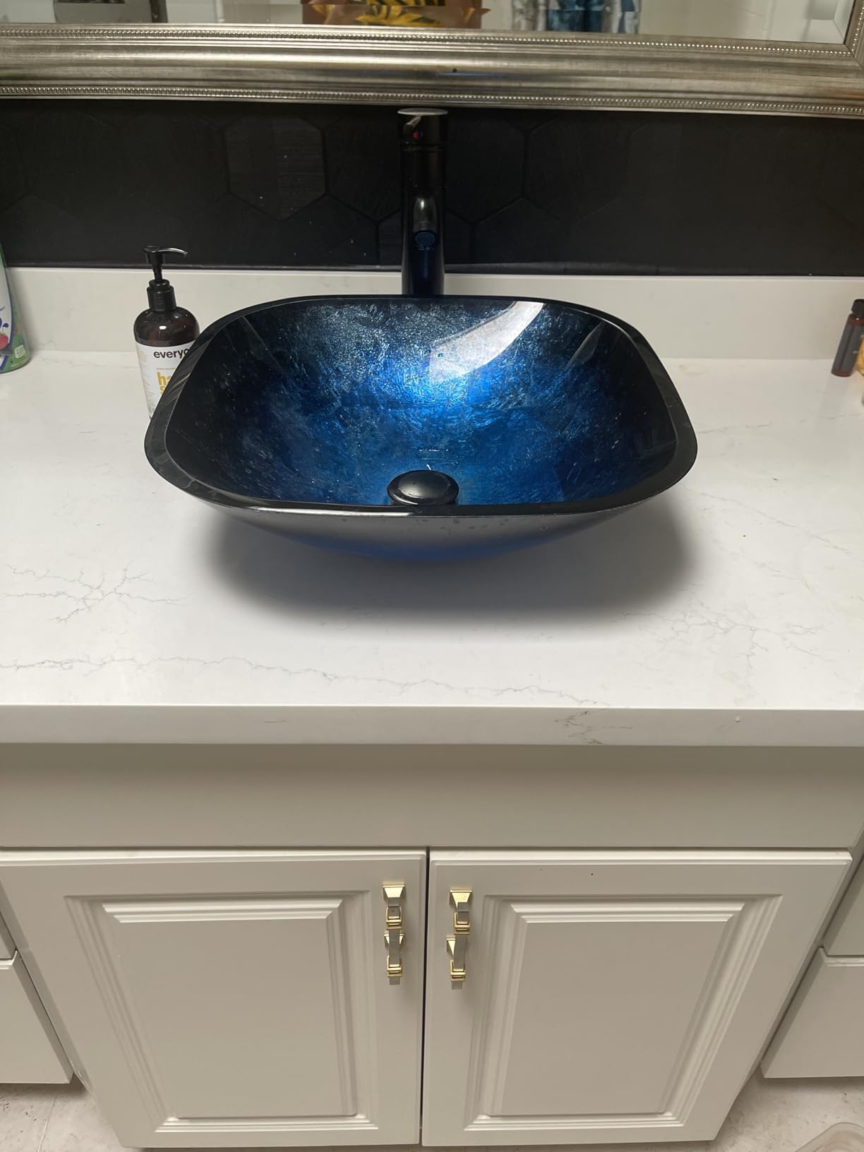 YOURLITE Bathroom Artistic Vessel Sink, Tempered Glass Countertop Bowl Sink customer photo 1