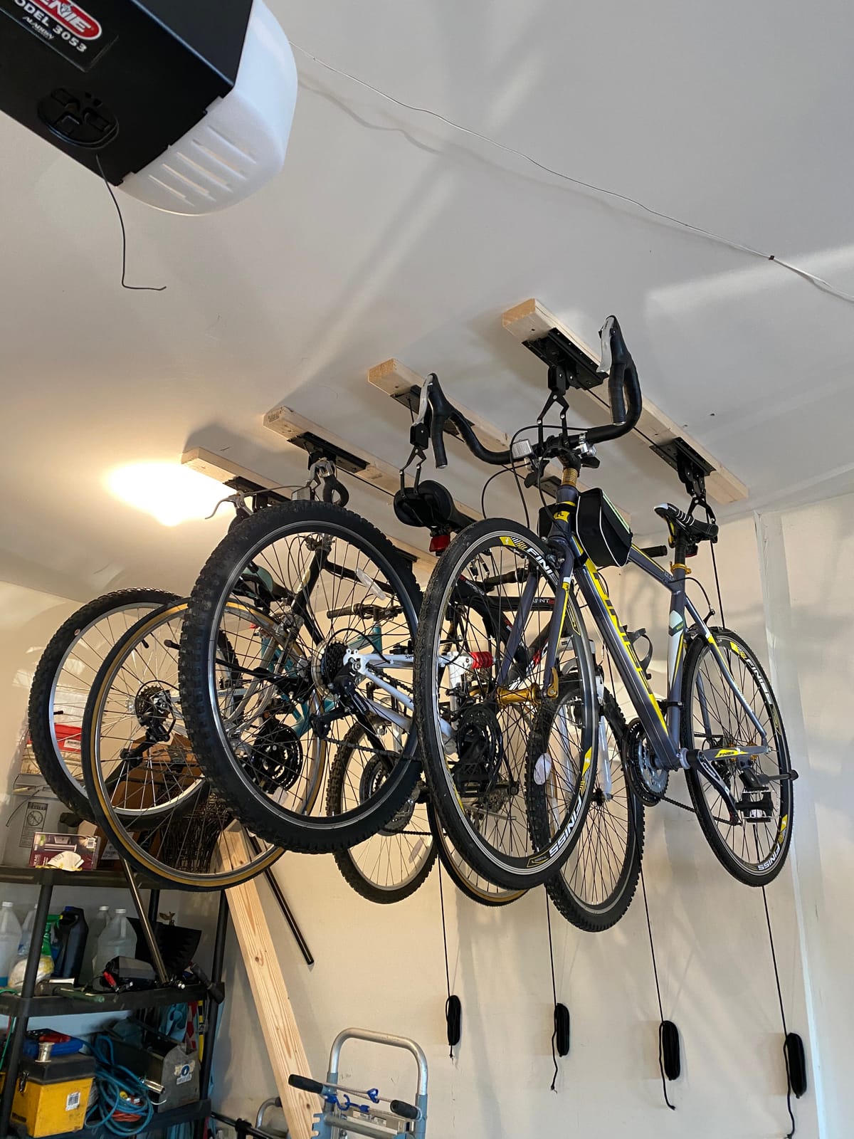 Bike Hoist, Ceiling Bicycle Lift, 3 Pulley, 45ft Rope, 100LB Capacity customer photo 1