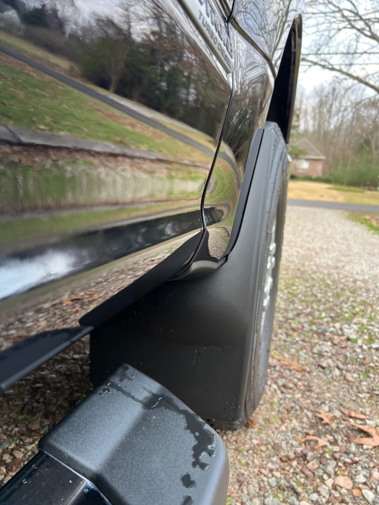 WeatherTech Custom No Drill Splash Guard MudFlaps for Ford Super Duty, Super Duty - Front & Rear Set (110065-120065), Black customer photo 2