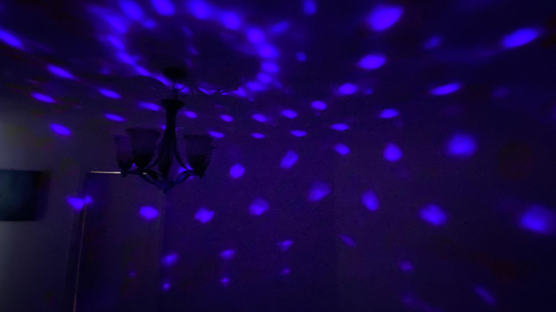 Litake UV Black Lights for Glow Party, 6W LED Disco Ball Strobe Lights for Dark Party Supplies, Sound Activated with Remote Control, Dj Light for Halloween Xmas Birthday Party Home Decorations, 2 Pack customer photo 2