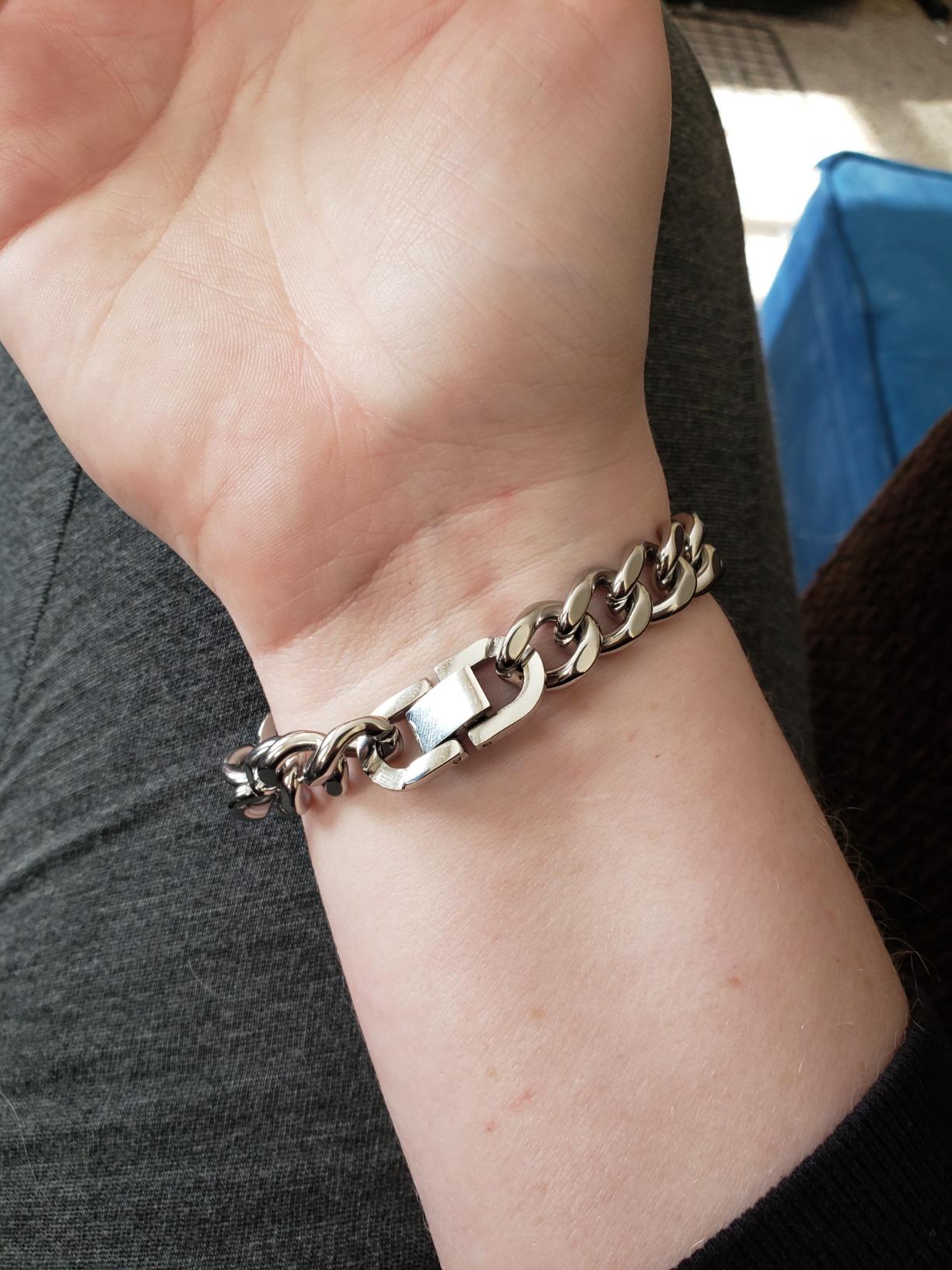Custom Engraved Medical Alert Bracelet for Men and Women, Titanium Steel customer photo 1
