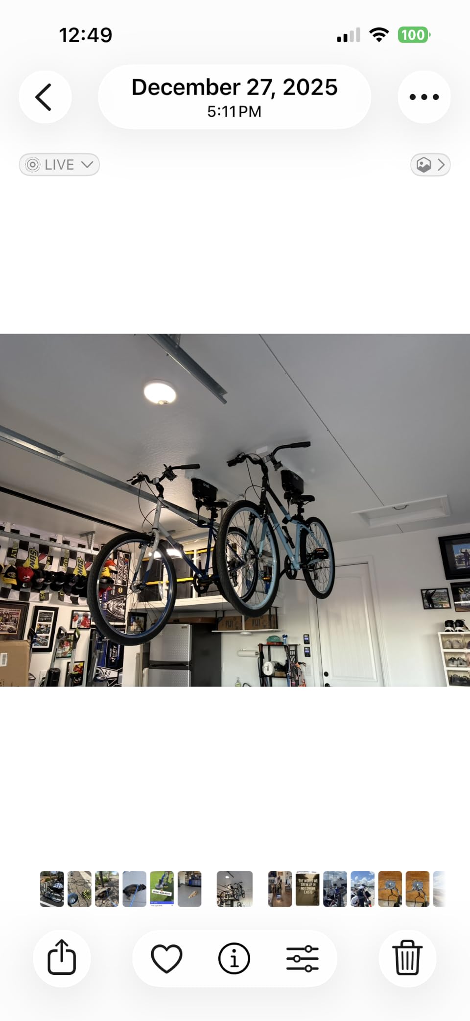 Kradl - Spring-Powered Ceiling Bike Hoist and Rack for Effortless Storage customer photo 2