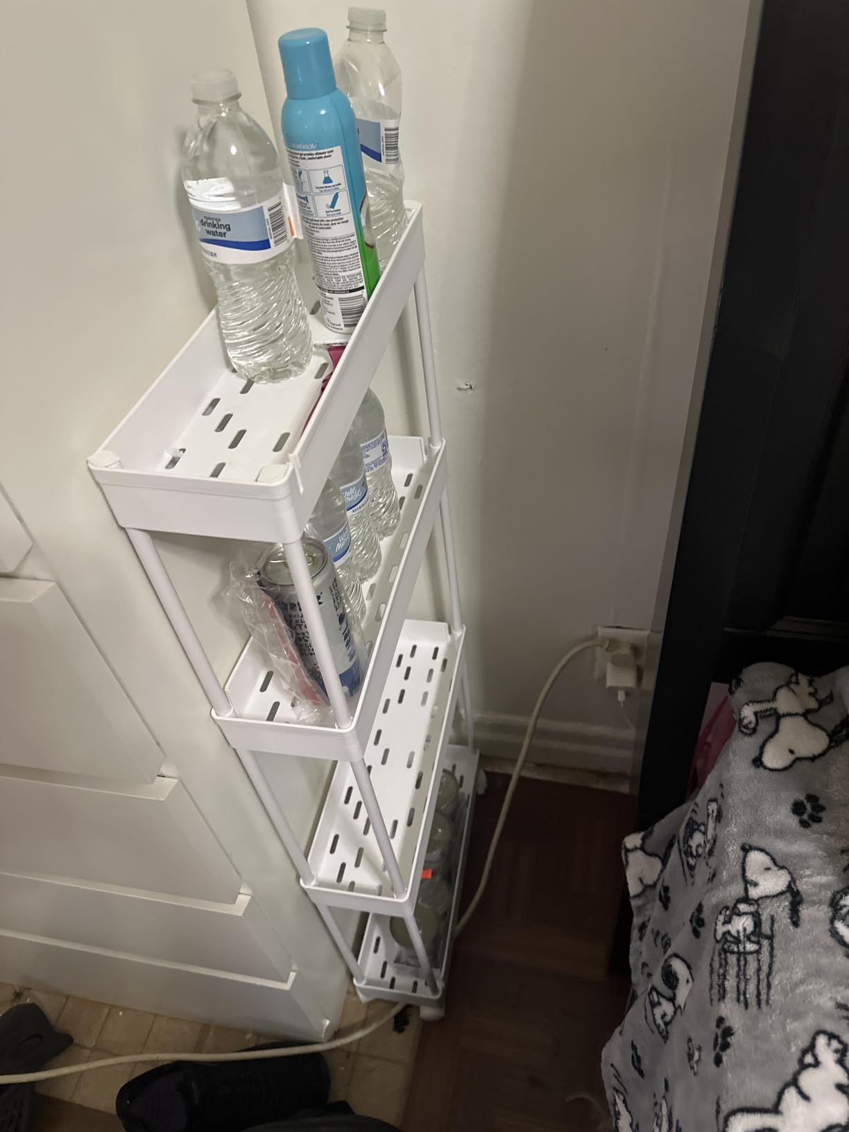 SPACEKEEPER Slim Rolling Storage Cart, 4 Tier Bathroom Cart Organizer,White customer photo 2