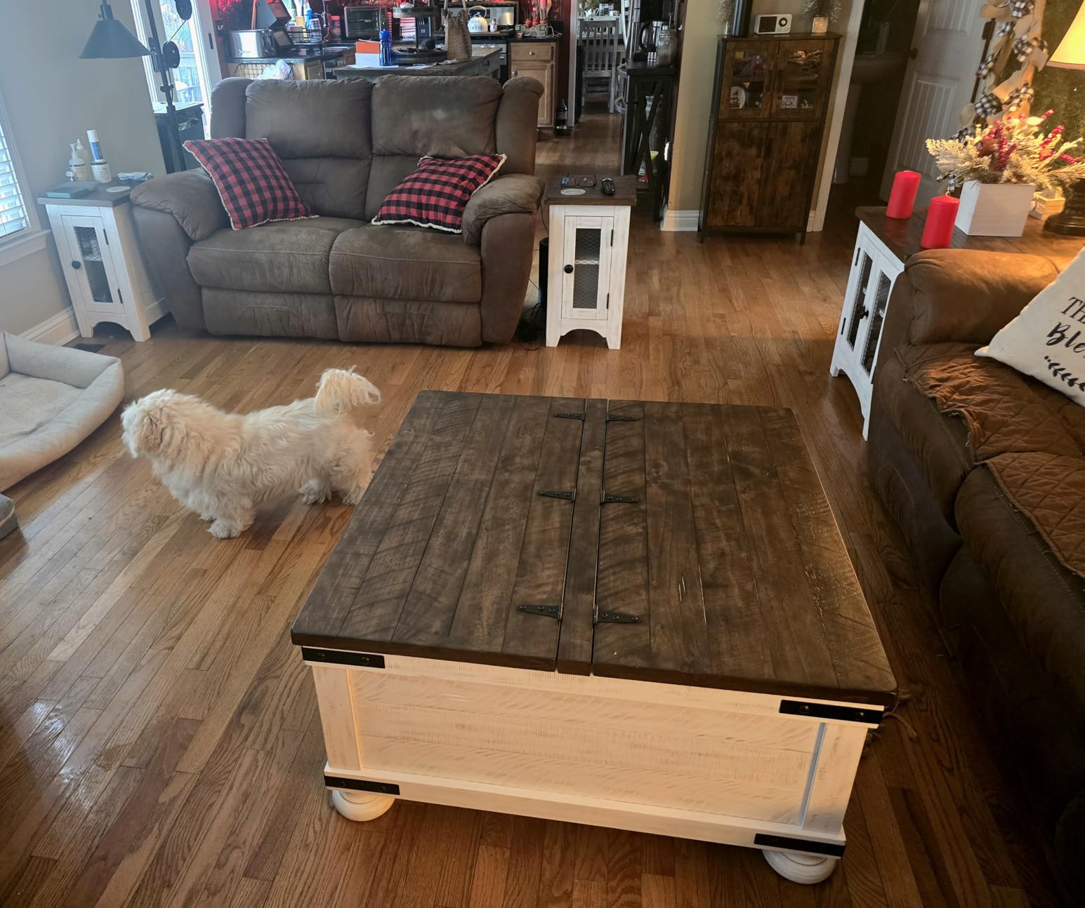Signature Design by Ashley Lift Top Coffee Table with Storage, Farmhouse customer photo 2