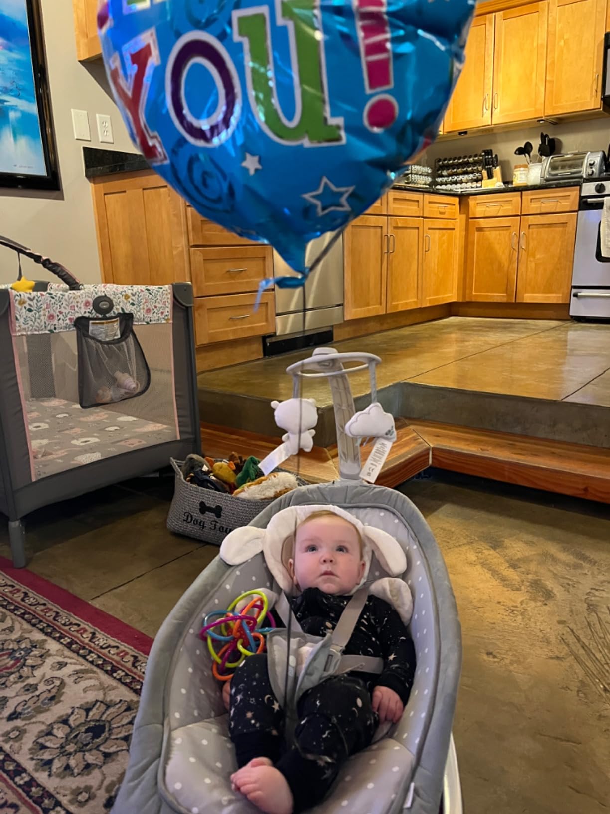 Ingenuity 2-in-1 Lightweight Infant to Toddler Rocker and Baby Bouncer - Tummy Time Mat, Vibrations & Sounds, 0-30 Months Up to 40 lbs (Cuddle Lamb) customer photo 1
