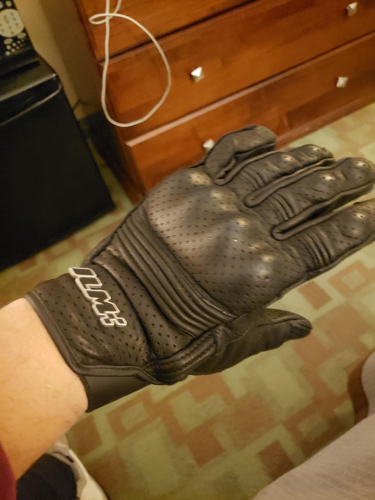 ILM Goatskin Leather Motorcycle Motorbike Riding Gloves DN01 Perforated customer photo 1