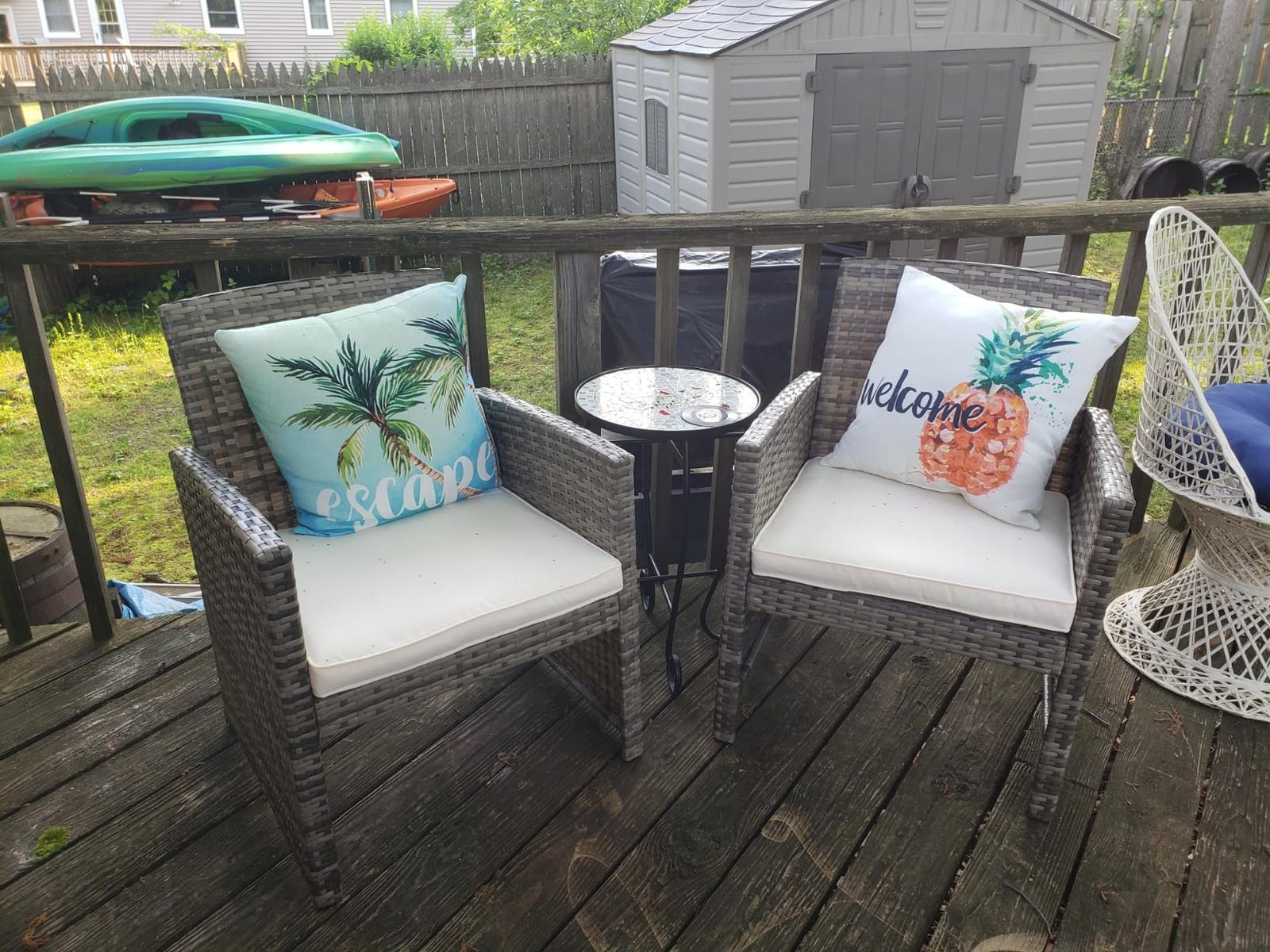 Goplus 4-Piece Rattan Patio Furniture Set, Outdoor Wicker Conversation Sofa with Weather Resistant Cushions and Tempered Glass Tabletop for Lawn Backyard Pool Garden (Beige) customer photo 1