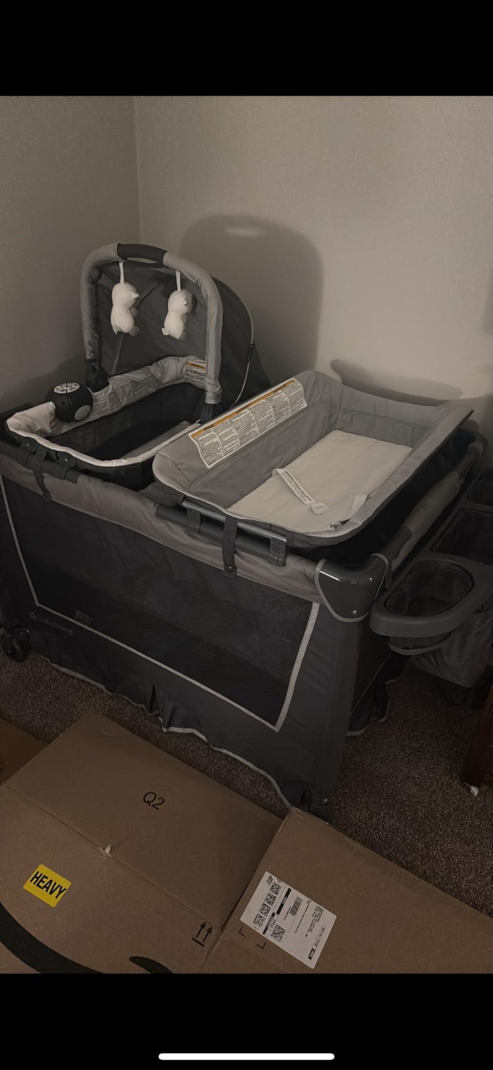 Baby Trend Retreat Nursery Center Playard, Bassinet & Storage, Robin | Portable Playard with Changing Table, Foldable and Convertible Travel Play Crib for Babies and Toddlers customer photo 2