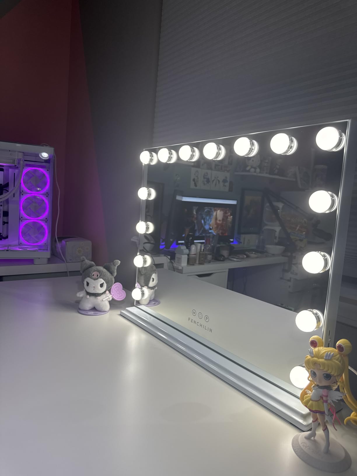 FENCHILIN Vanity Mirror with Lights, Hollywood Makeup Mirror customer photo 2