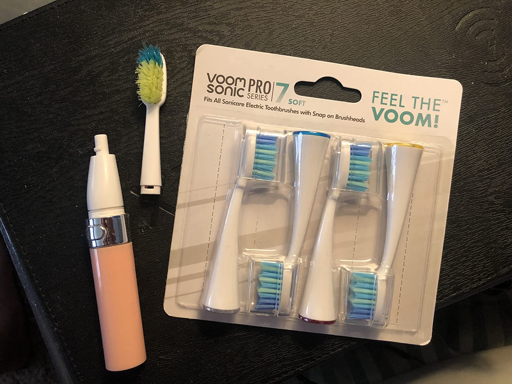 Voom Sonic Electric Toothbrush for Adults – Go 1 Series (Metallic Rose) – 2 Speed – 22,000 Strokes/Minute w/AAA Battery – Bathroom Essentials & Travel Essentials – TSA Approved customer photo 2