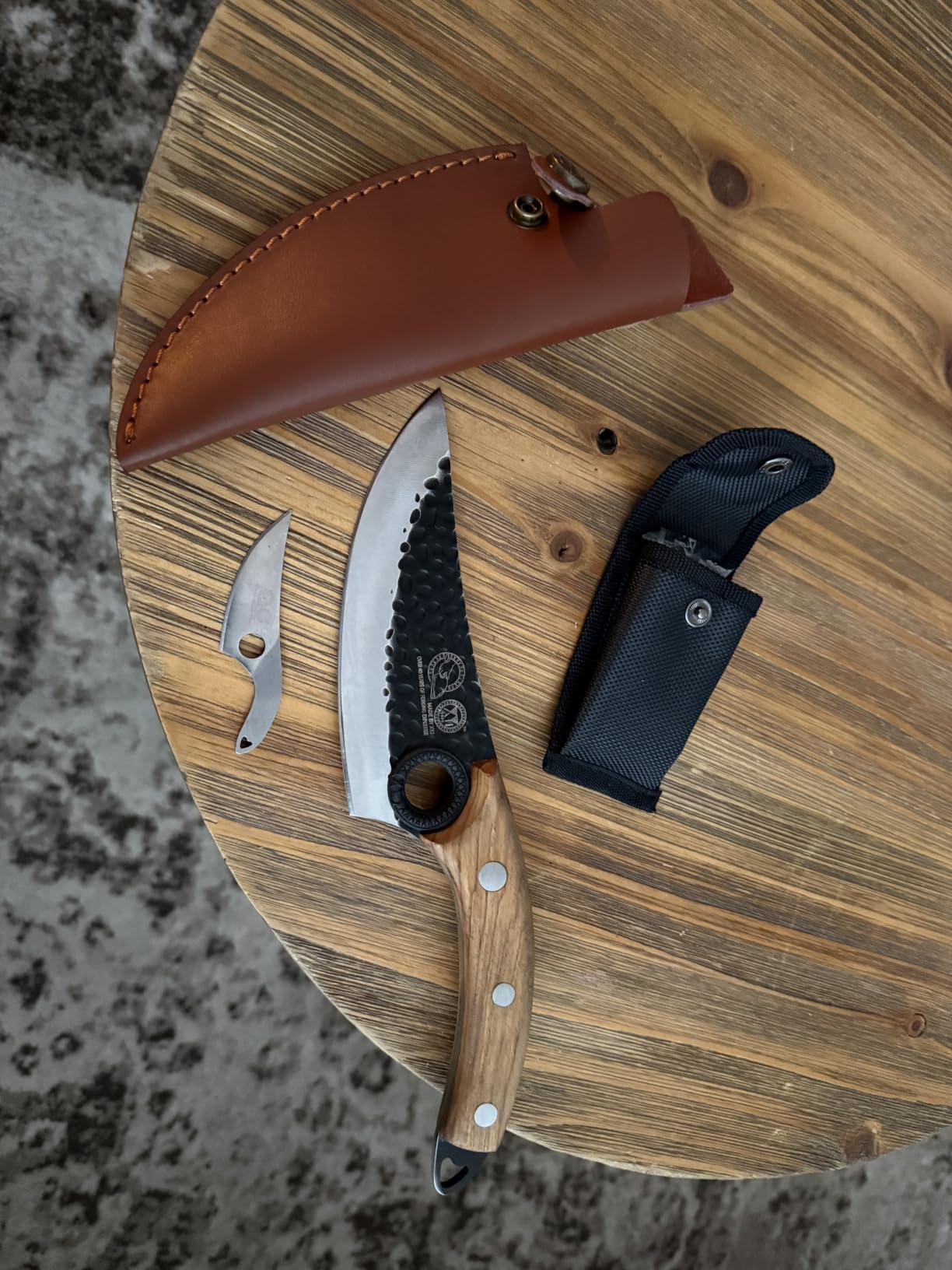 XYJ Authentic Since 1986,Outstanding Ancient Forging,6.7 Inch Full Tang,Serbian Chefs knife,Chef Meat Cleaver,Kitchen Knives,Set with Leather Sheath,Take Carrying,Butcher customer photo 1