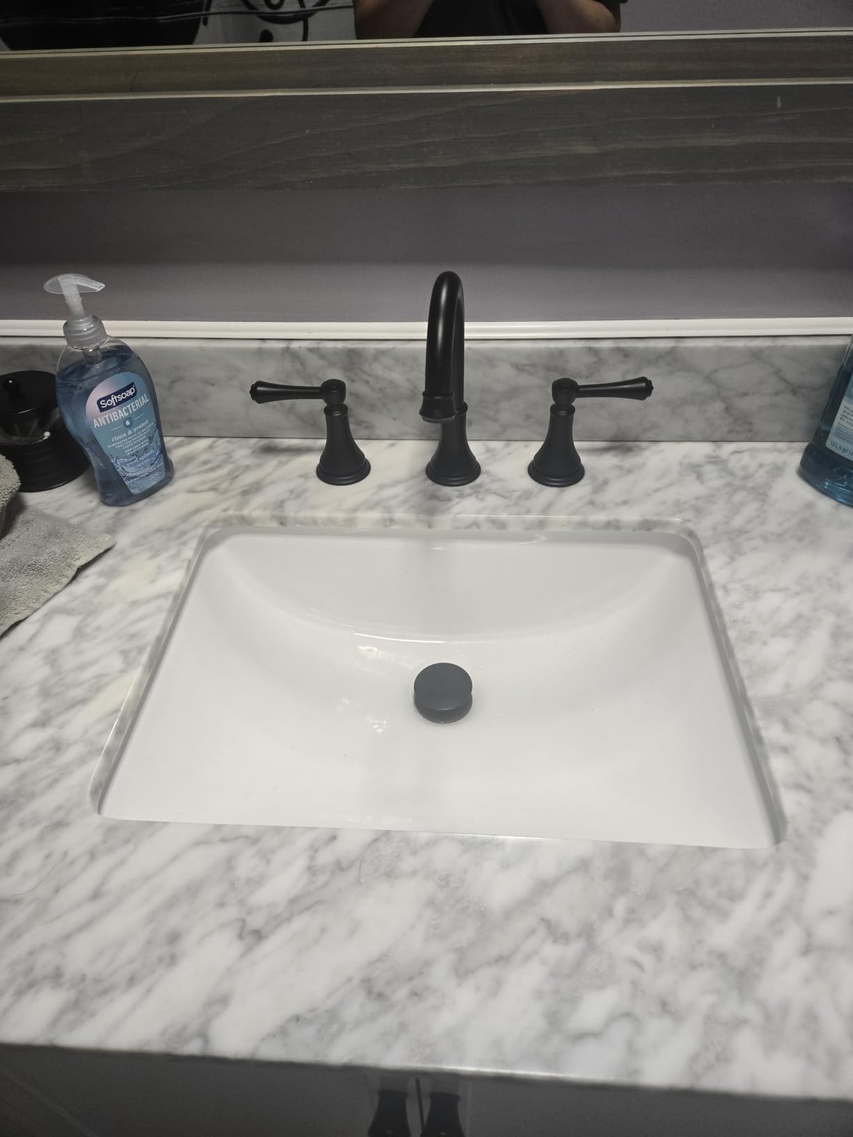 TimeArrow Matte Black Widespread Bathroom Faucet 3 Holes with Pop-Up Drain customer photo 1