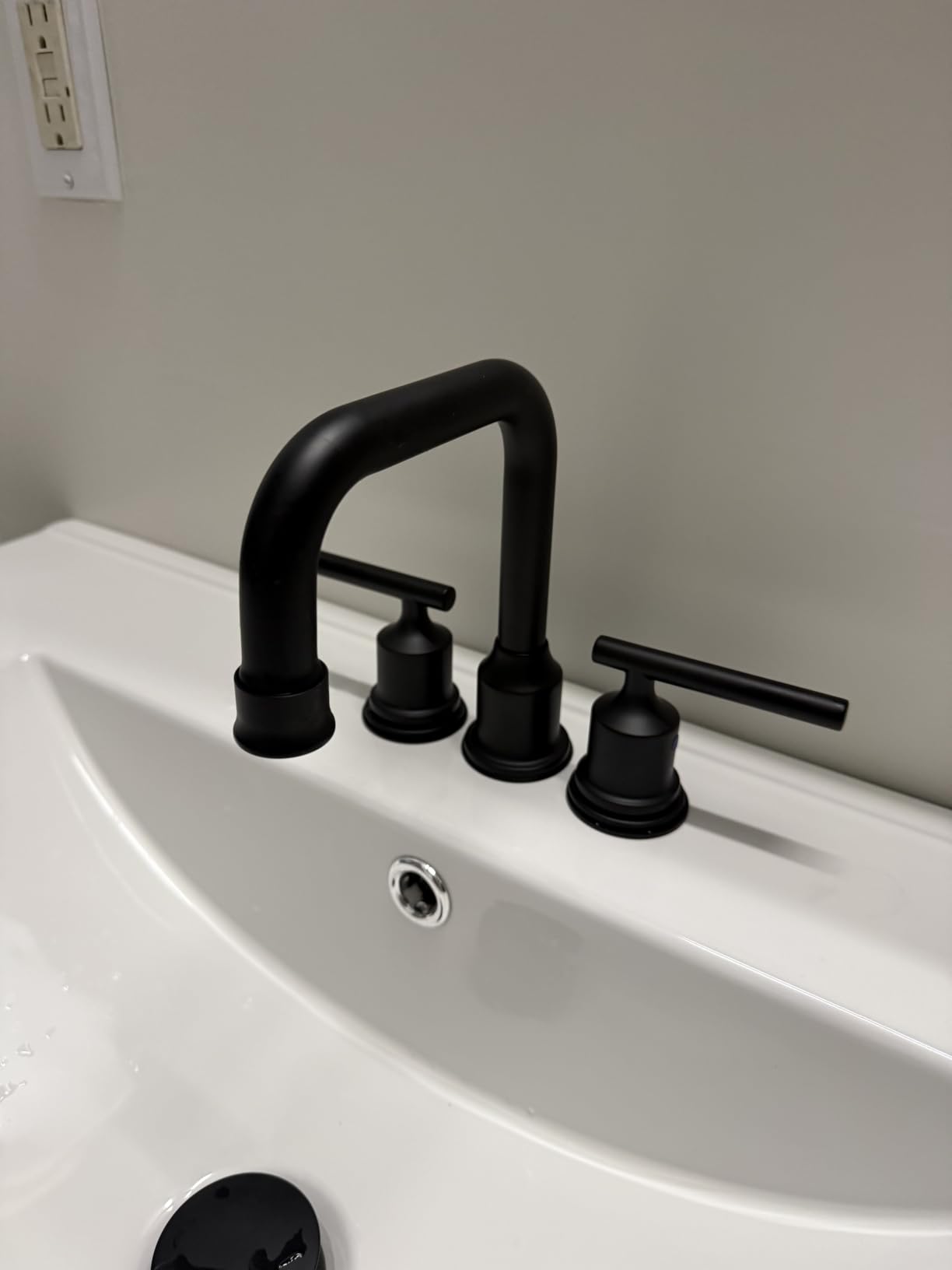 WOWOW Brushed Nickel Bathroom Faucet 3 Hole, Widespread Vanity Sink Faucets customer photo 1