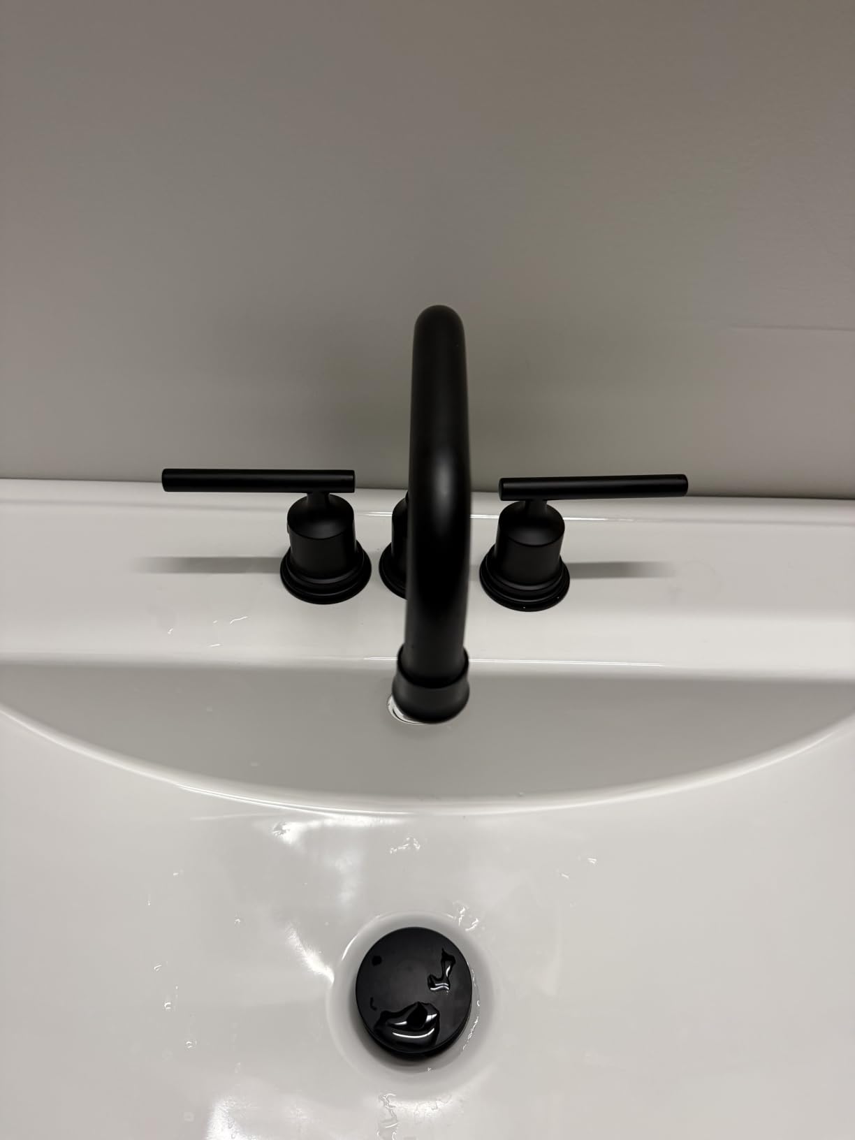 WOWOW Brushed Nickel Bathroom Faucet 3 Hole, Widespread Vanity Sink Faucets customer photo 2