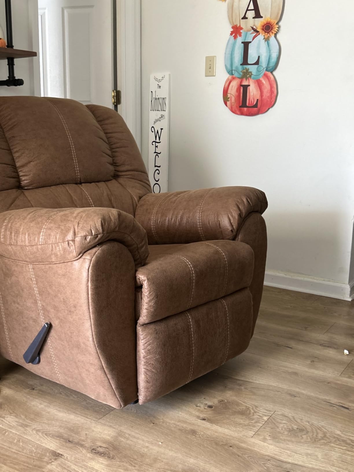 Signature Design by Ashley McGann Brown Rocker Recliner Chair, Walnut customer photo 1
