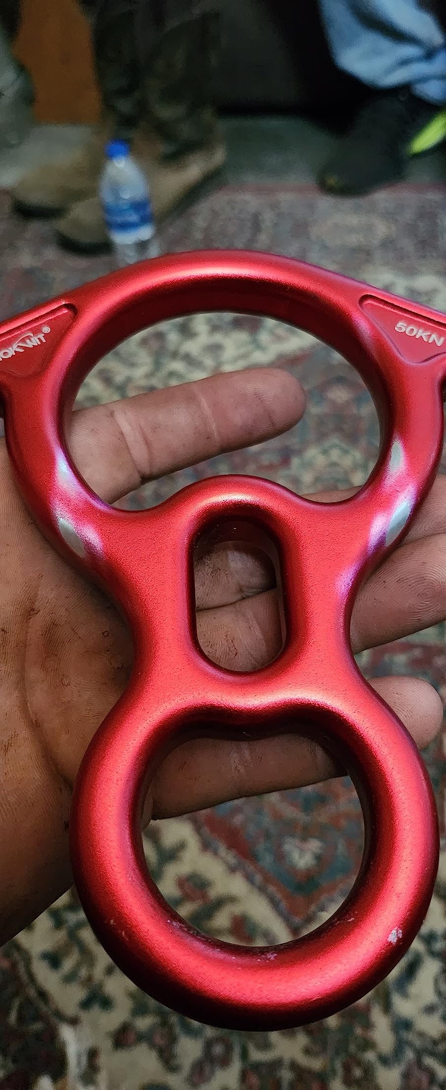 50KN Rescue Figure, 8 Descender Large Bent-Ear Belaying and Rappelling Gear Belay Device Climbing for Rock Climbing Peak Rescue 7075 Aluminum Alloy customer photo 1