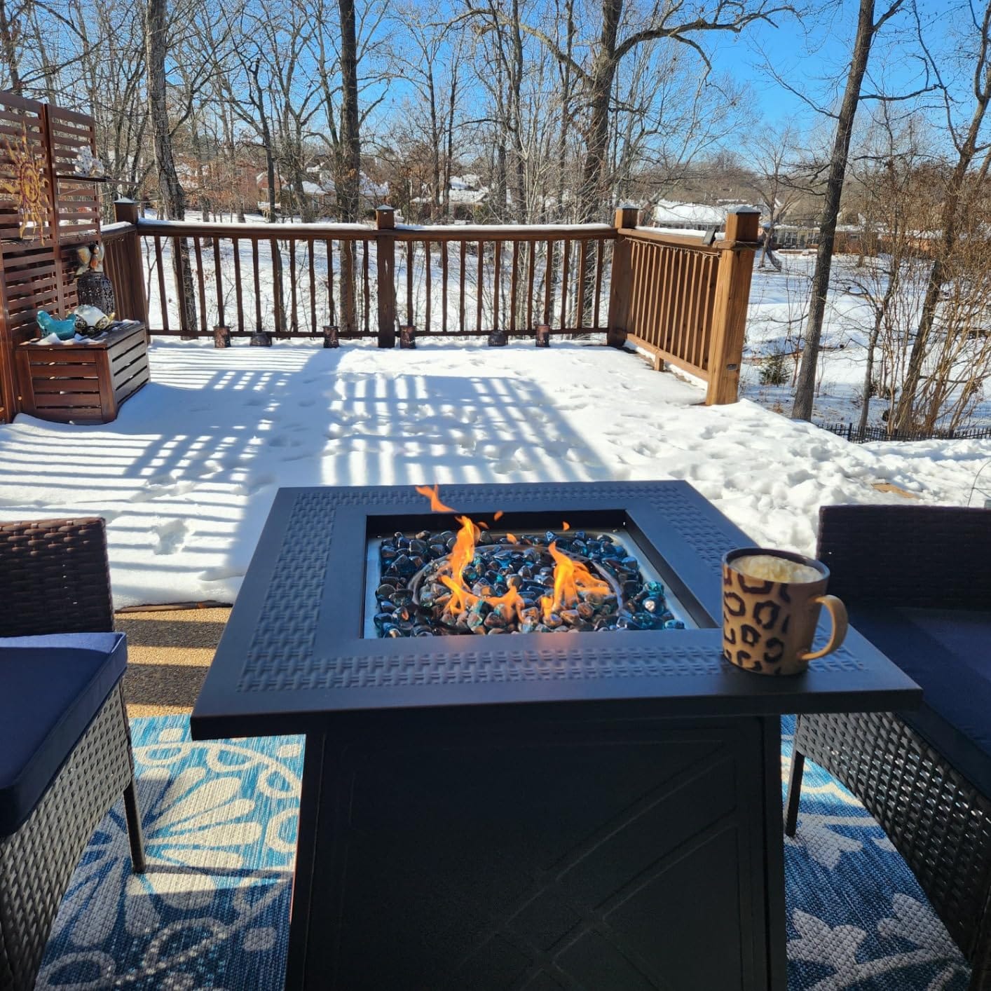 50000 BTU Propane Fire Pit Table Outdoor for Patio, Garden and Backyard customer photo 2