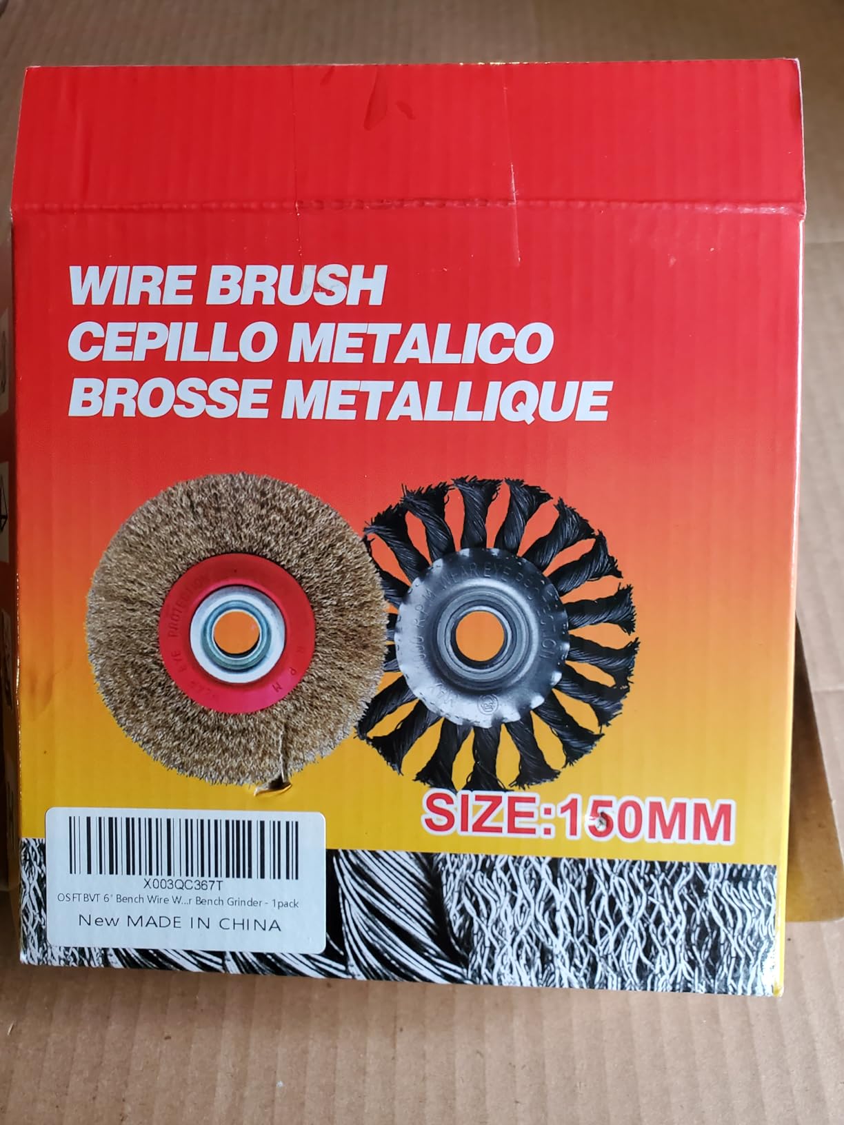 6in Wire Wheel Brush for Bench Grinder, Coarse Crimped Steel-1pcs customer photo 2