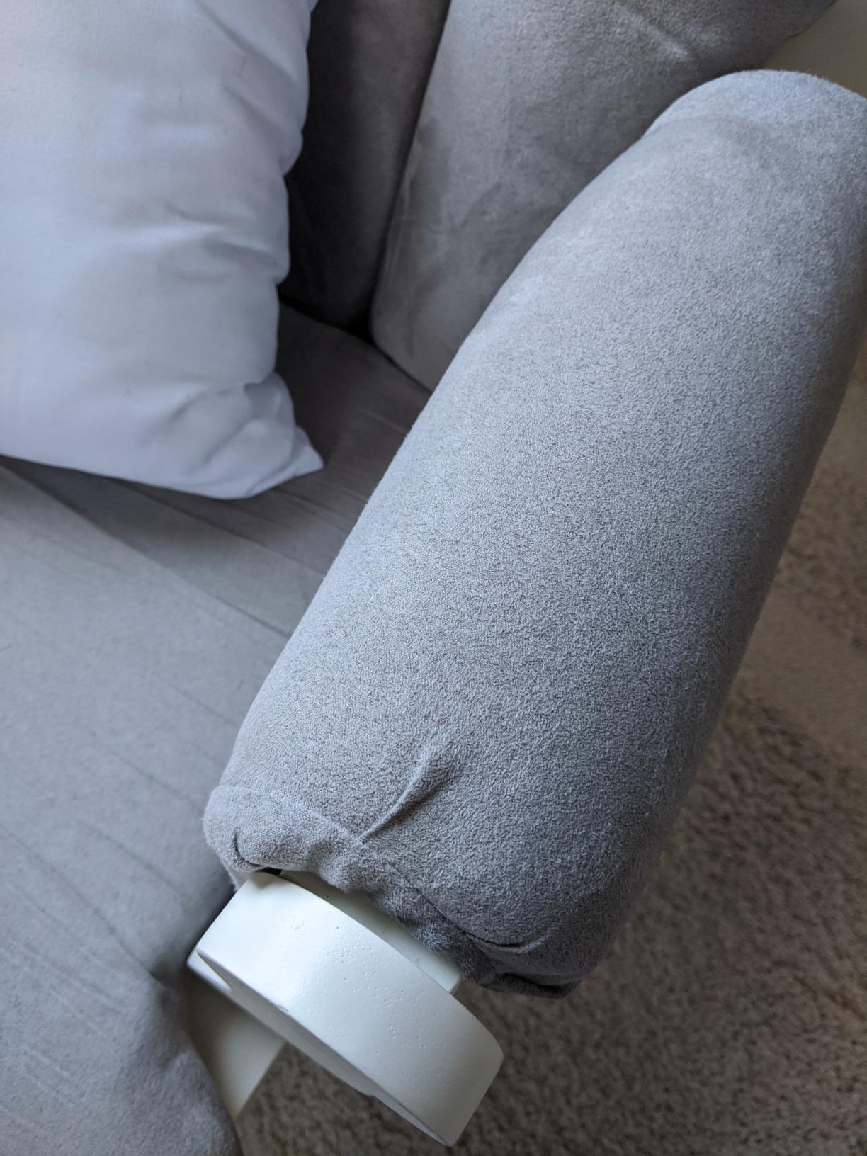 Child Craft Cozy Glider Rocker and Ottoman Set, Smooth Quiet Gliding Motion, Padded Cushion with Convenient Storage Pockets, Solid Wood Base & Frame (Dapper Gray with Light Gray Cushion) customer photo 2