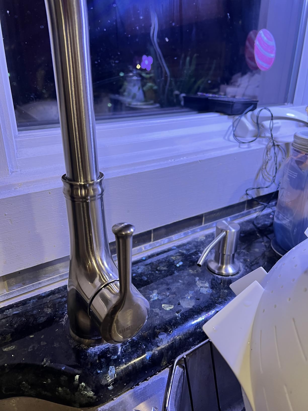 WEWE Vintage Kitchen Faucet, Pull-Down Sprayer, Brushed Nickel, High Arc customer photo 2
