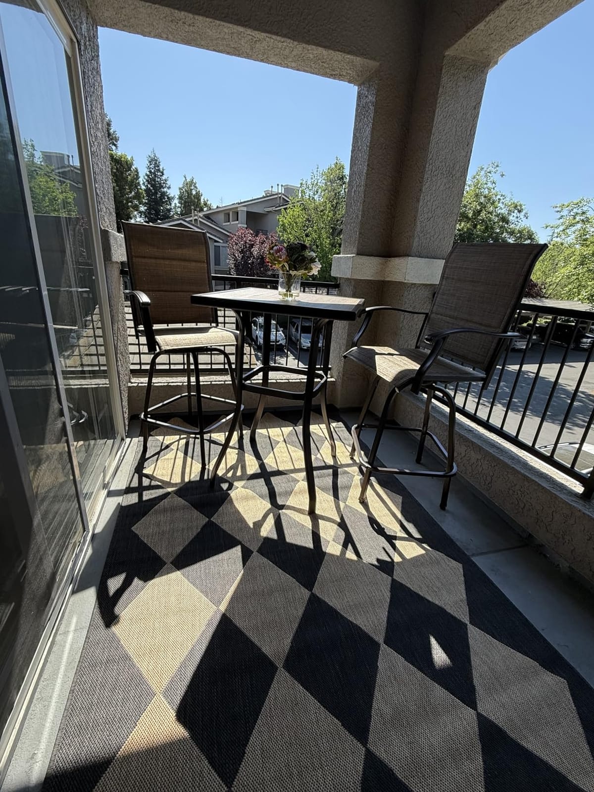 PHI VILLA 3 Piece Outdoor Swivel Bar Stools Set, Bar Height Patio Set customer photo 1