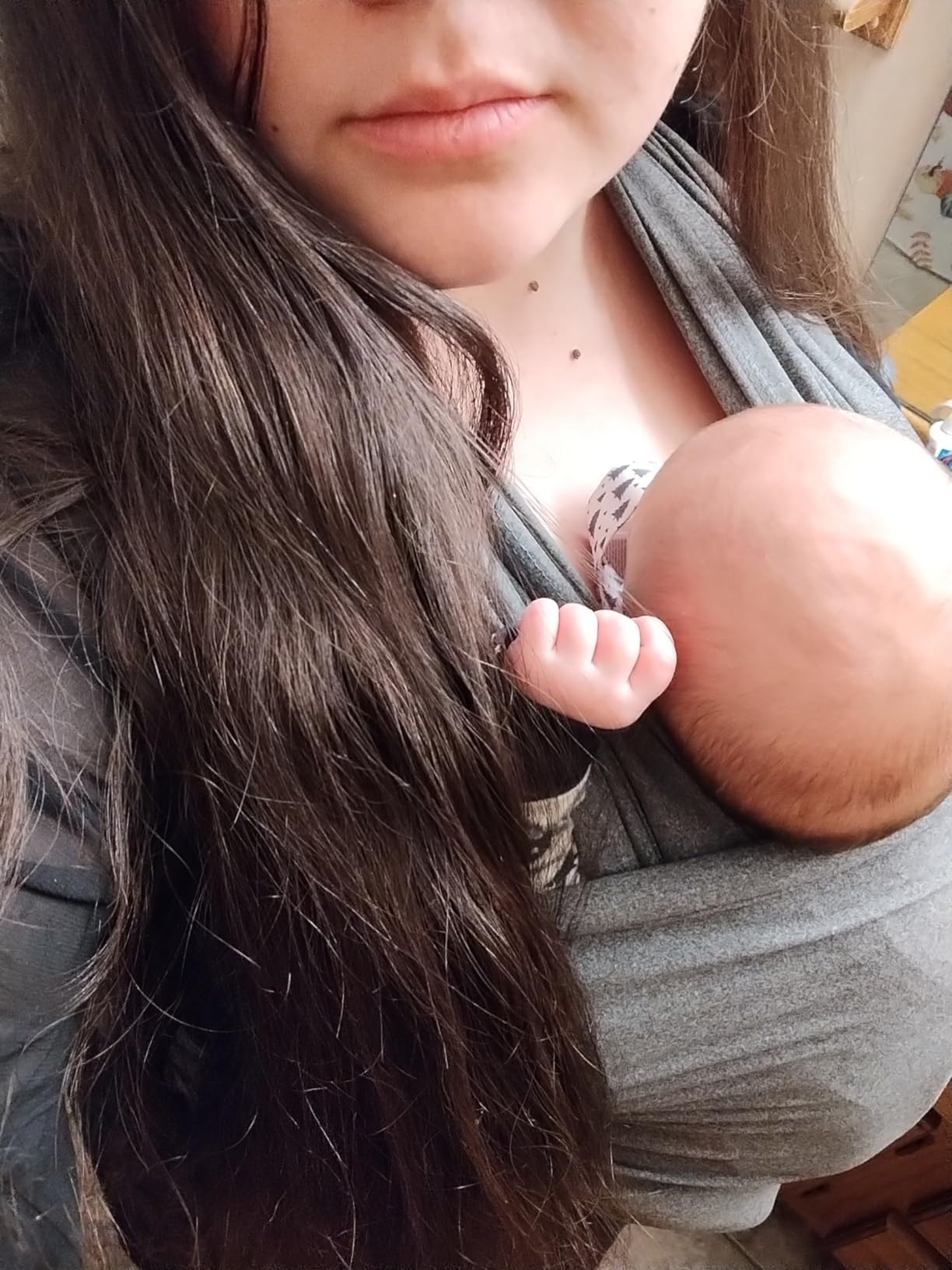 Baby Wraps Carrier, Jeroray Baby Carrier,Hands Free Infant Carrier, Lightweight,Breathable,Softness,Heather Grey customer photo 1