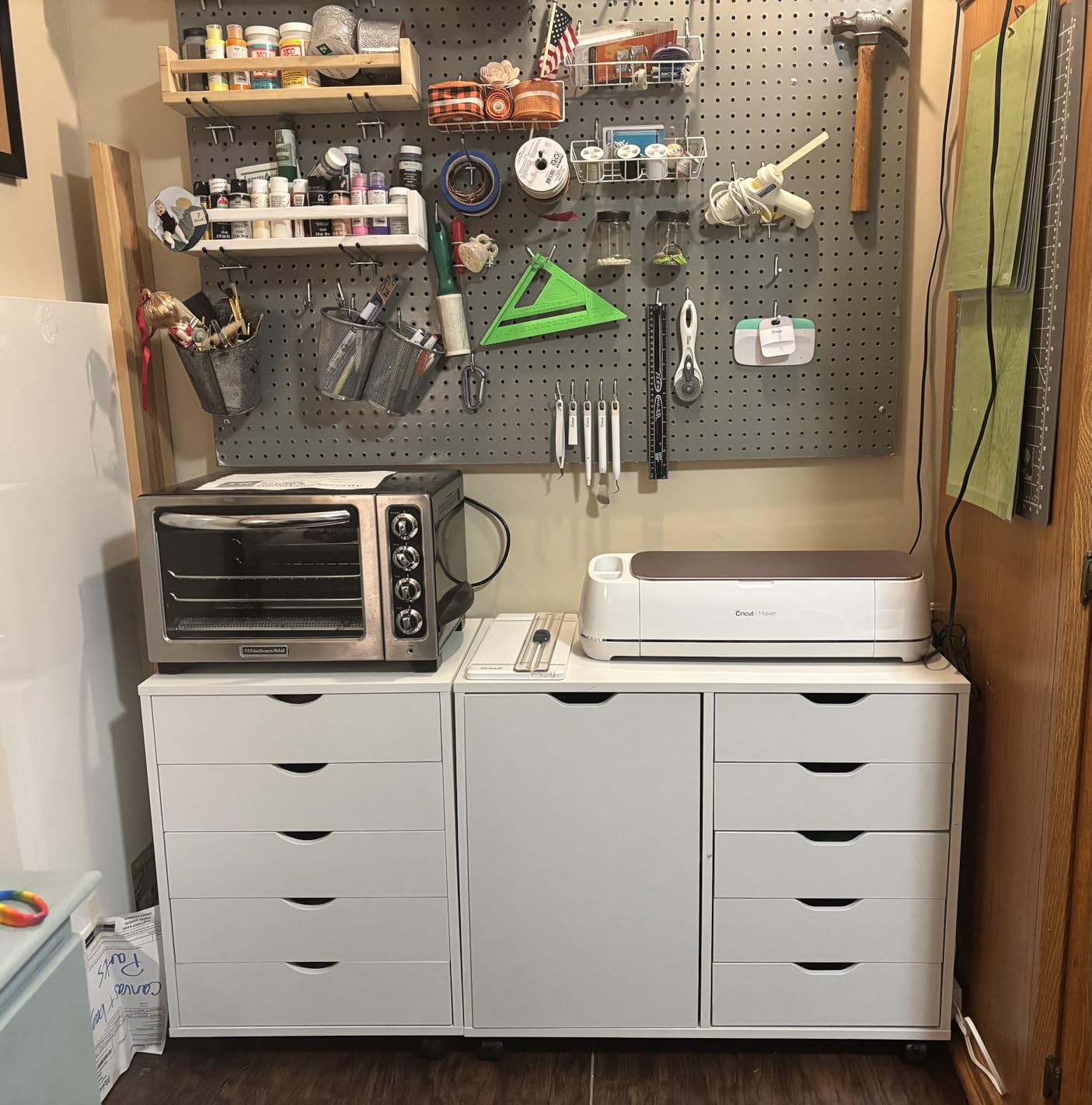 DEVAISE 5-Drawer Wood Drawer Cabinet, Office Storage Cabinet, White customer photo 2