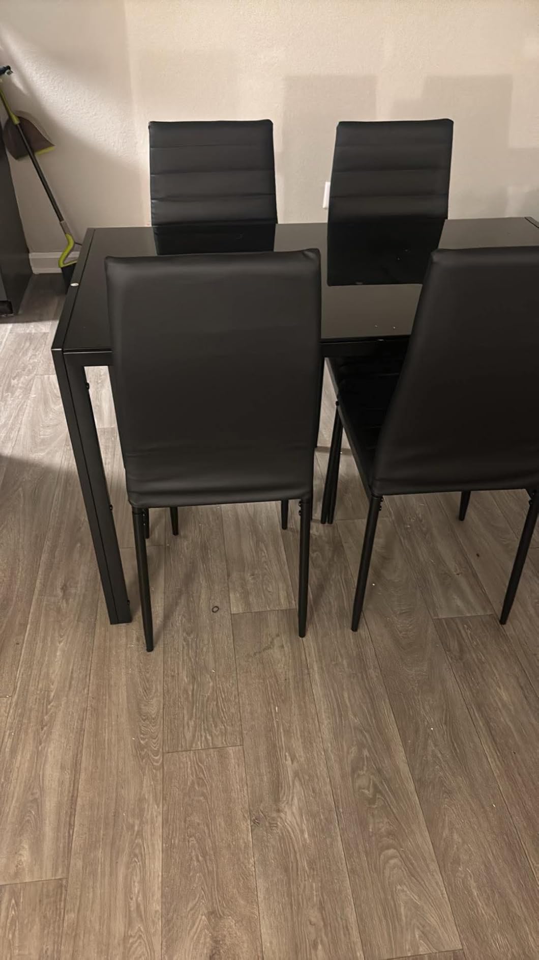 FDW | 5-Piece Dining Table Set | Black | Glass Kitchen Table customer photo 2