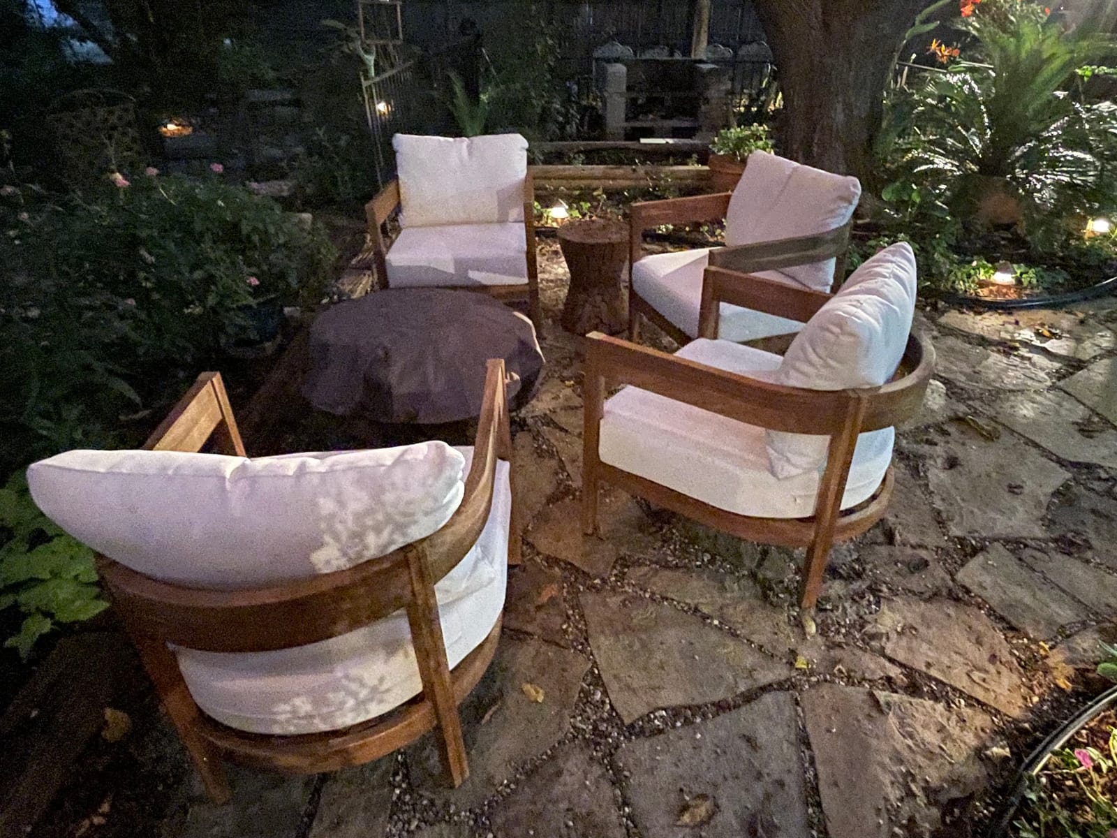 Christopher Knight Home 312395 Alfy Outdoor Club Chair with Cushions (Set of 2), Teak Finish, Beige customer photo 2