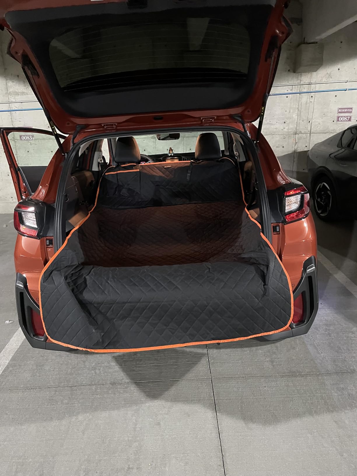 Cargo Liner for Dogs Waterproof Pet Cargo Covers for SUV with Bumper Flap Protection Heavy Duty Nonslip Dog Trunk Cargo Protector Washable Dog Seat Cover for Universal and Large Size SUVs customer photo 2